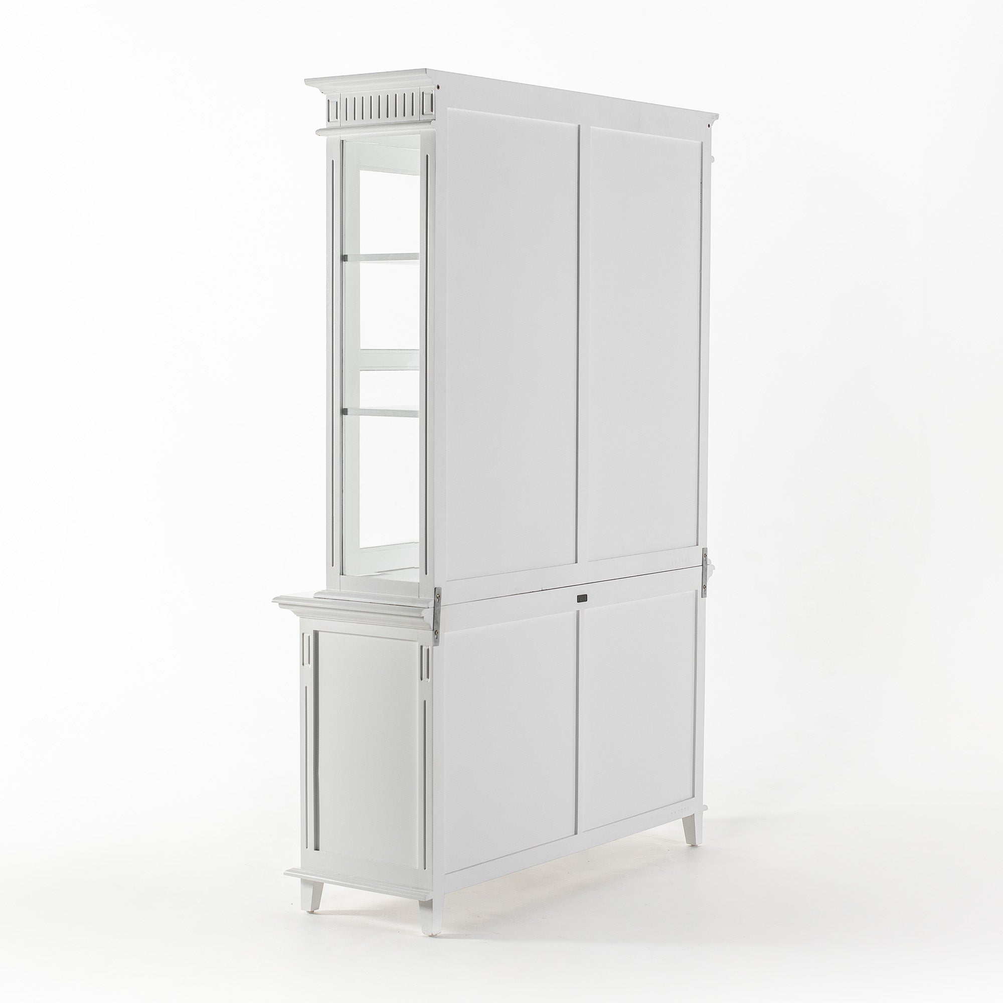 Skansen Glass-Display Hutch Cabinet with Adjustable Shelves 58''