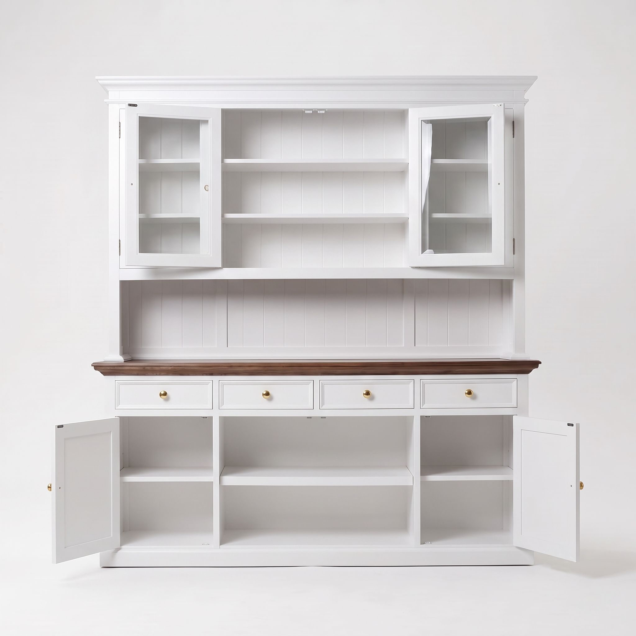 Corfu Buffet Hutch Unit with 4 Glass Doors 71''