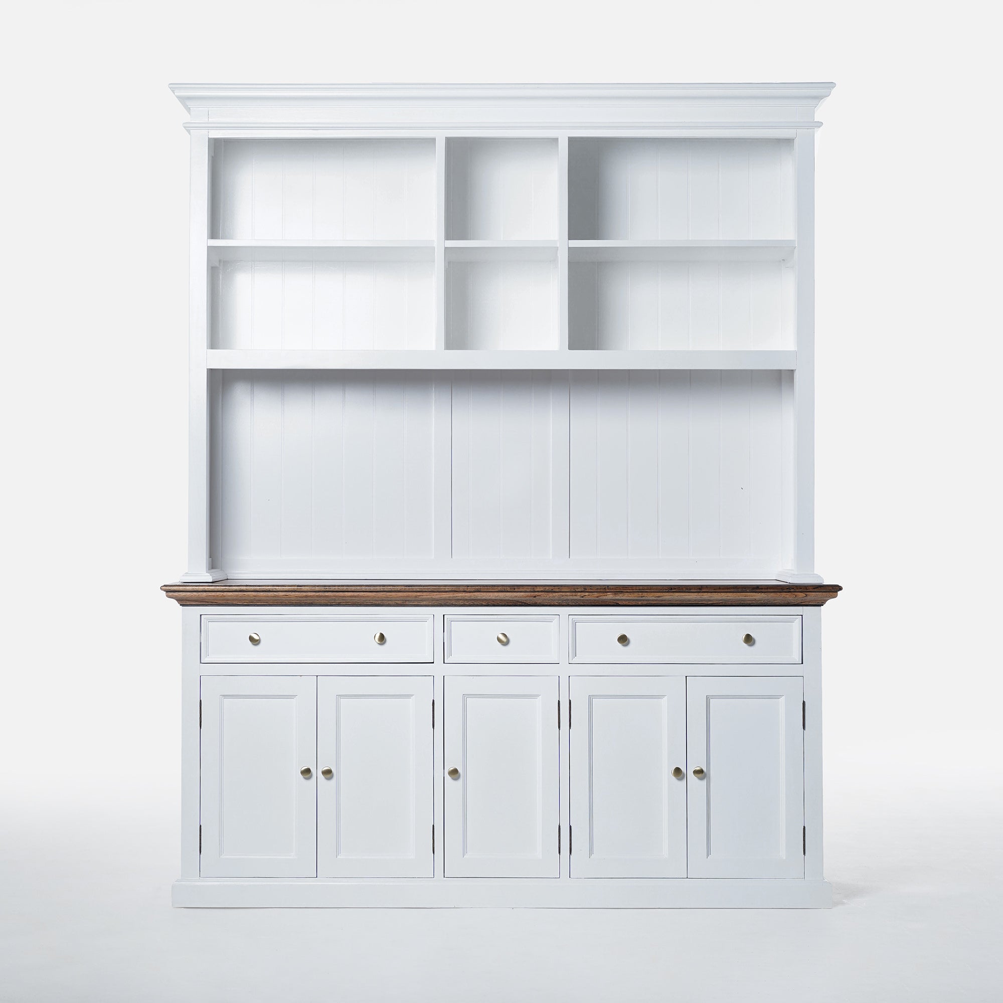 Corfu Hutch Bookcase Unit with 6 Open Shelves