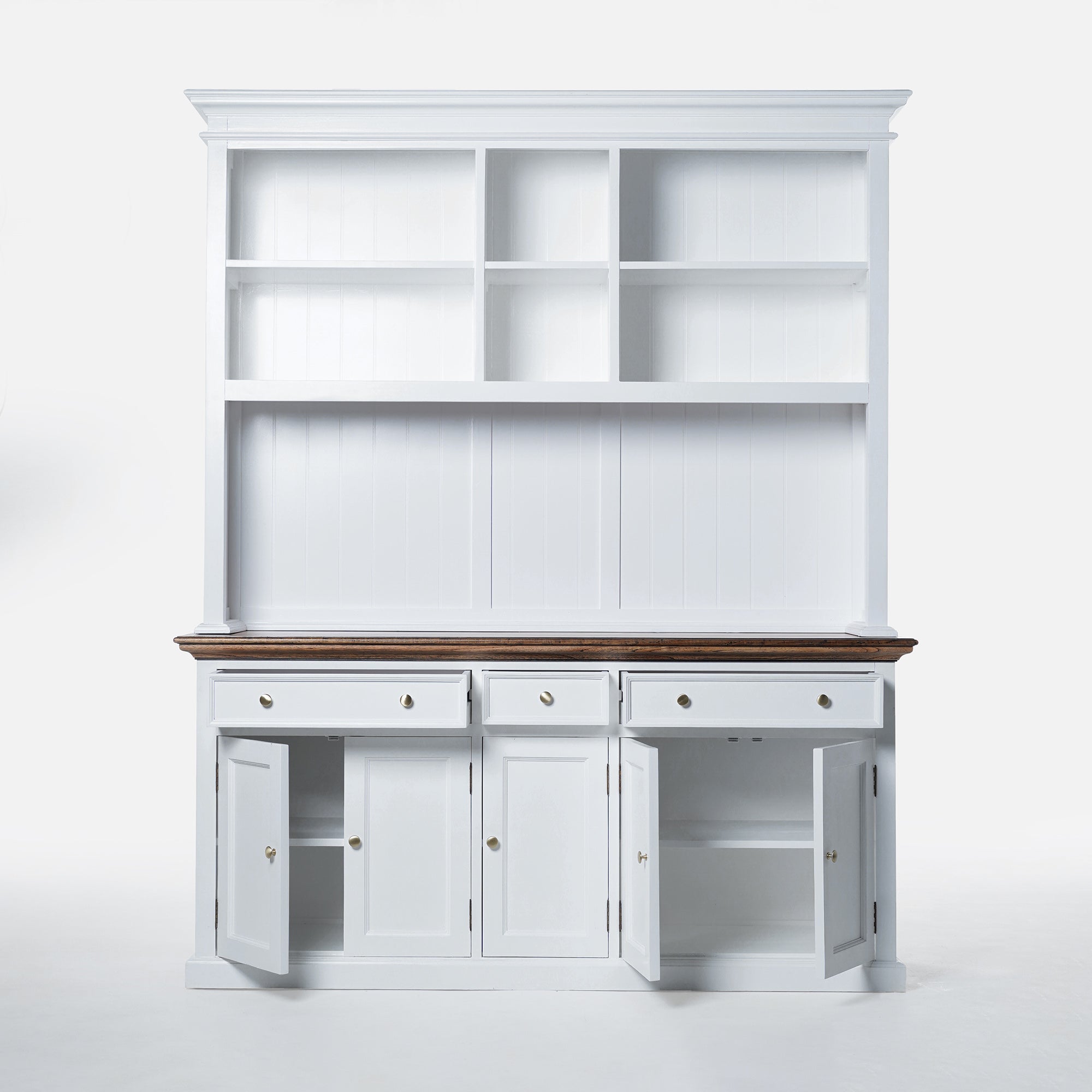 Corfu Hutch Bookcase Unit with 6 Open Shelves