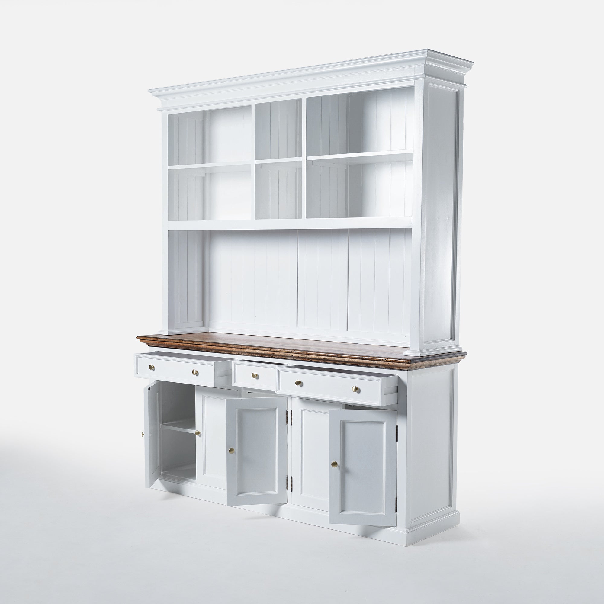 Corfu Hutch Bookcase Unit with 6 Open Shelves