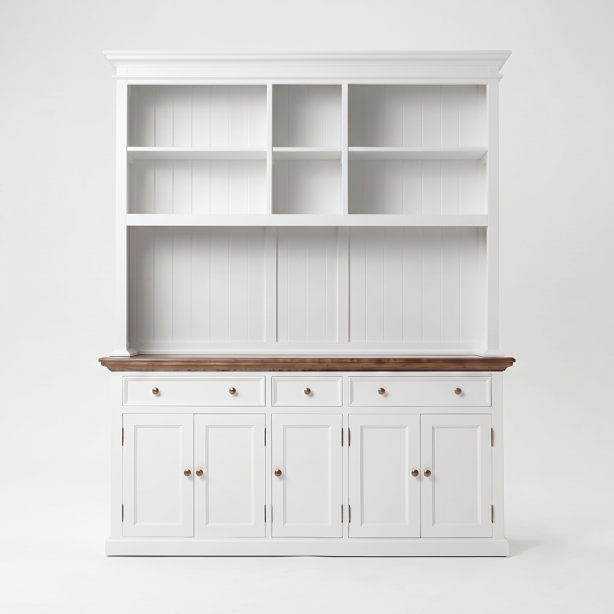 Corfu Hutch Bookcase Unit with 6 Open Shelves 71''