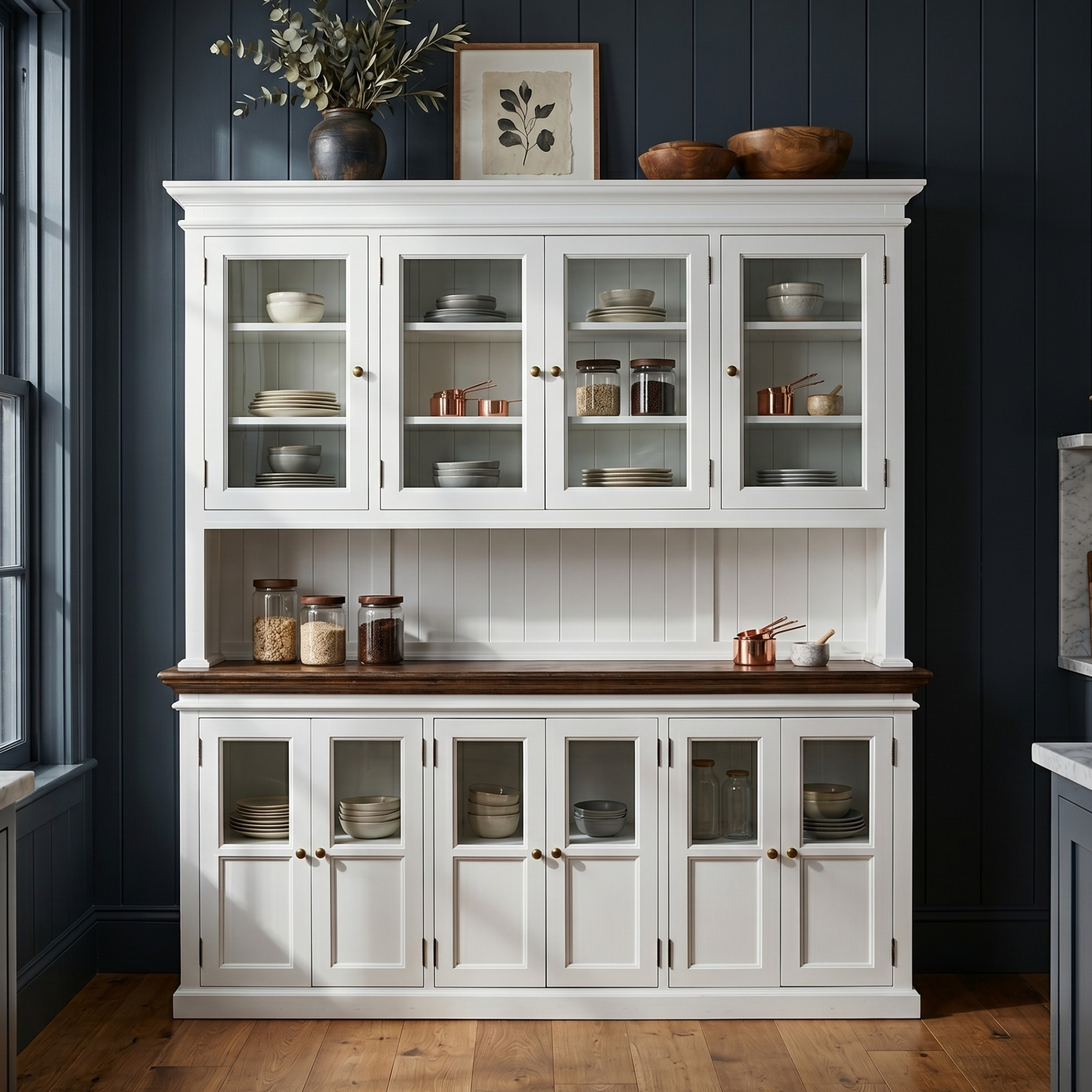Corfu Hutch Unit with Glass Doors