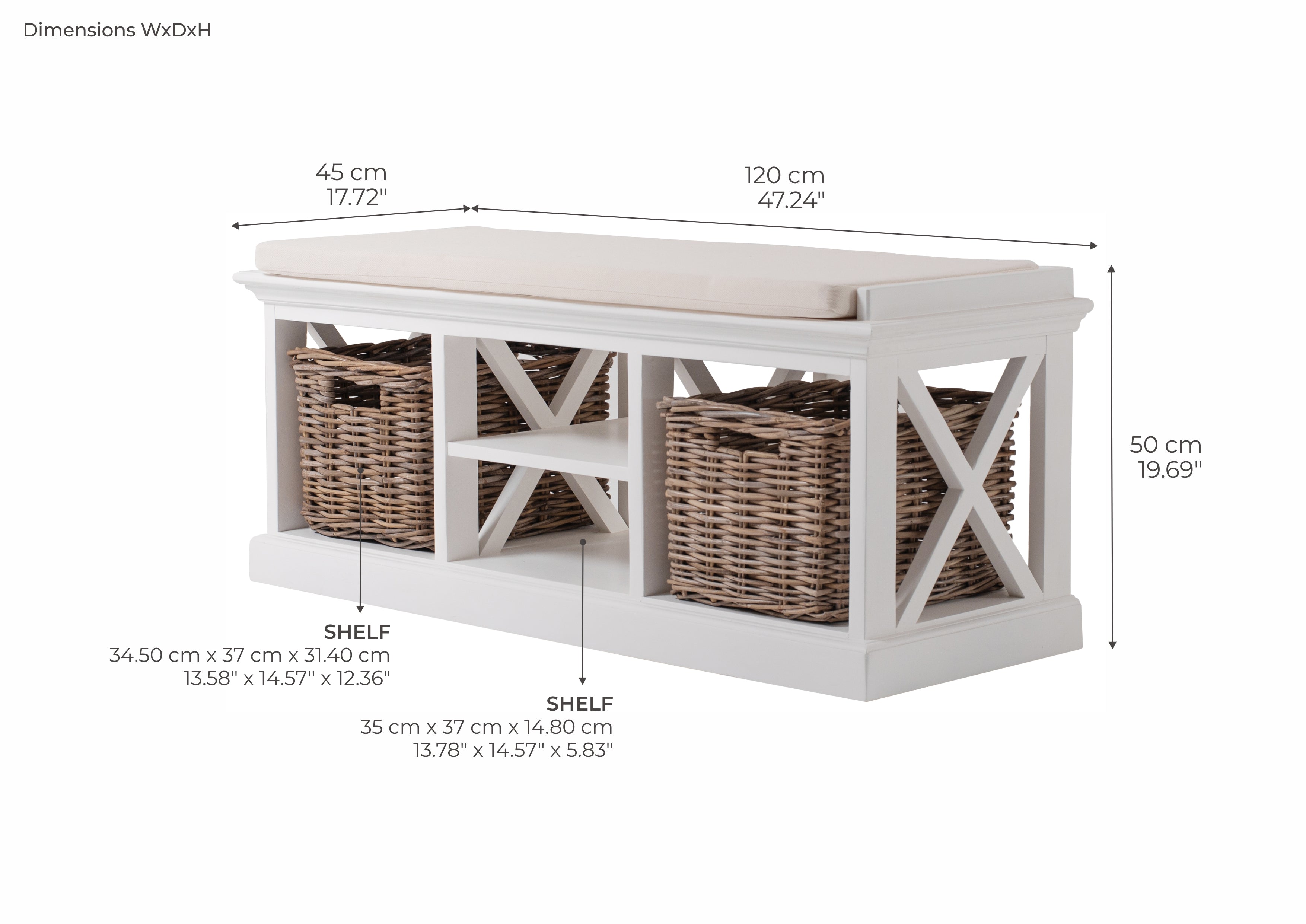 Halifax Bench & Basket Set