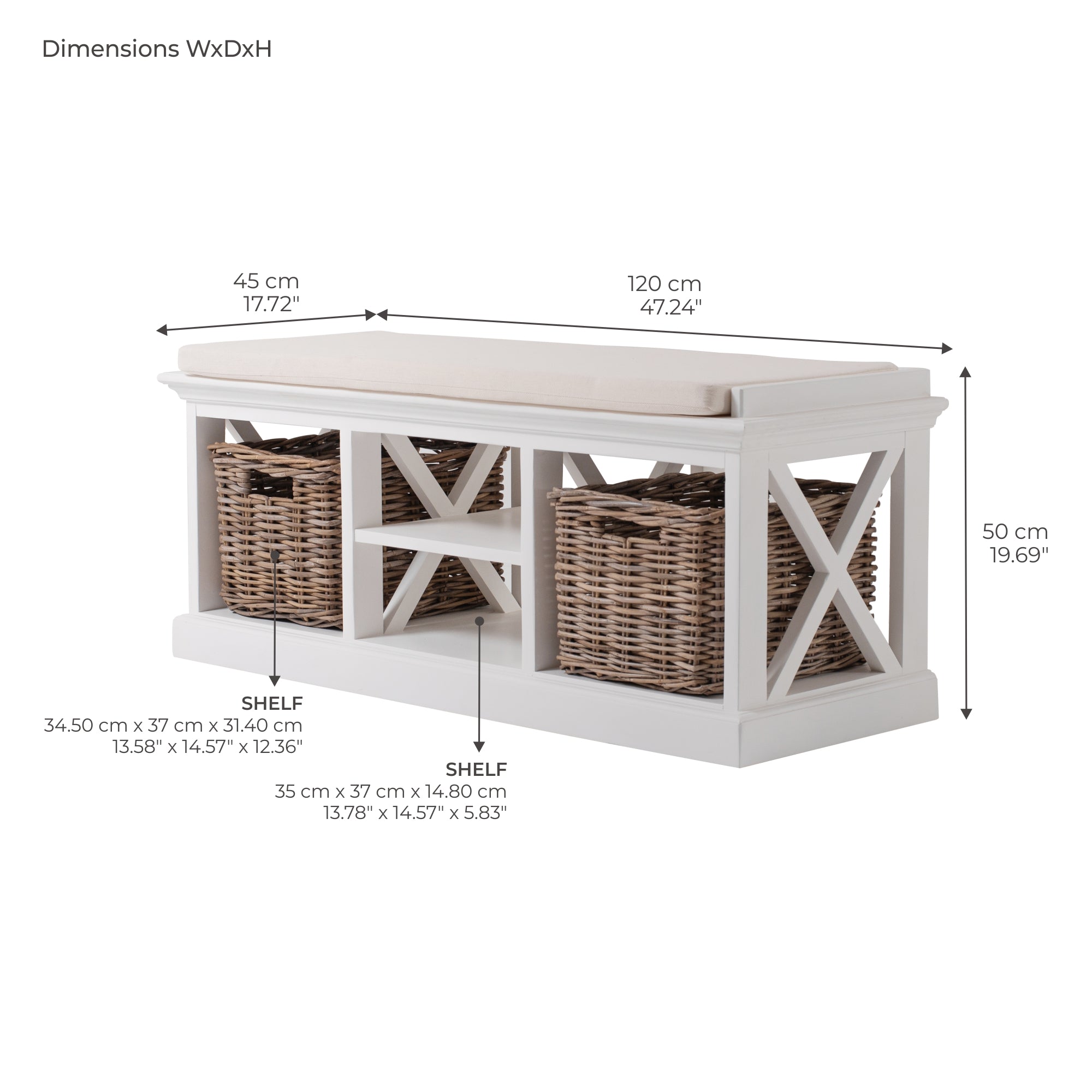 Halifax Bench & Basket Set