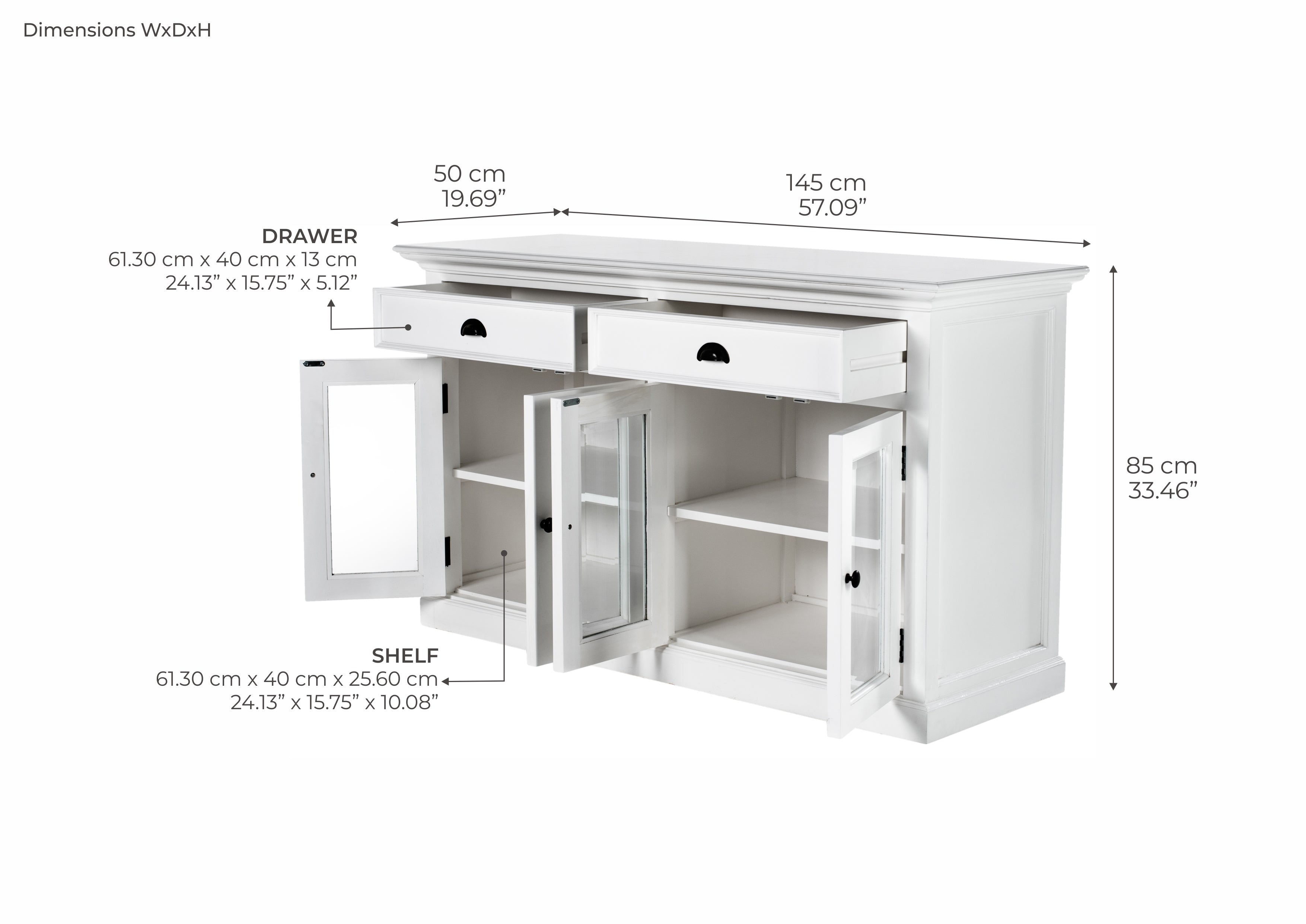 Classic Buffet with Glass Doors