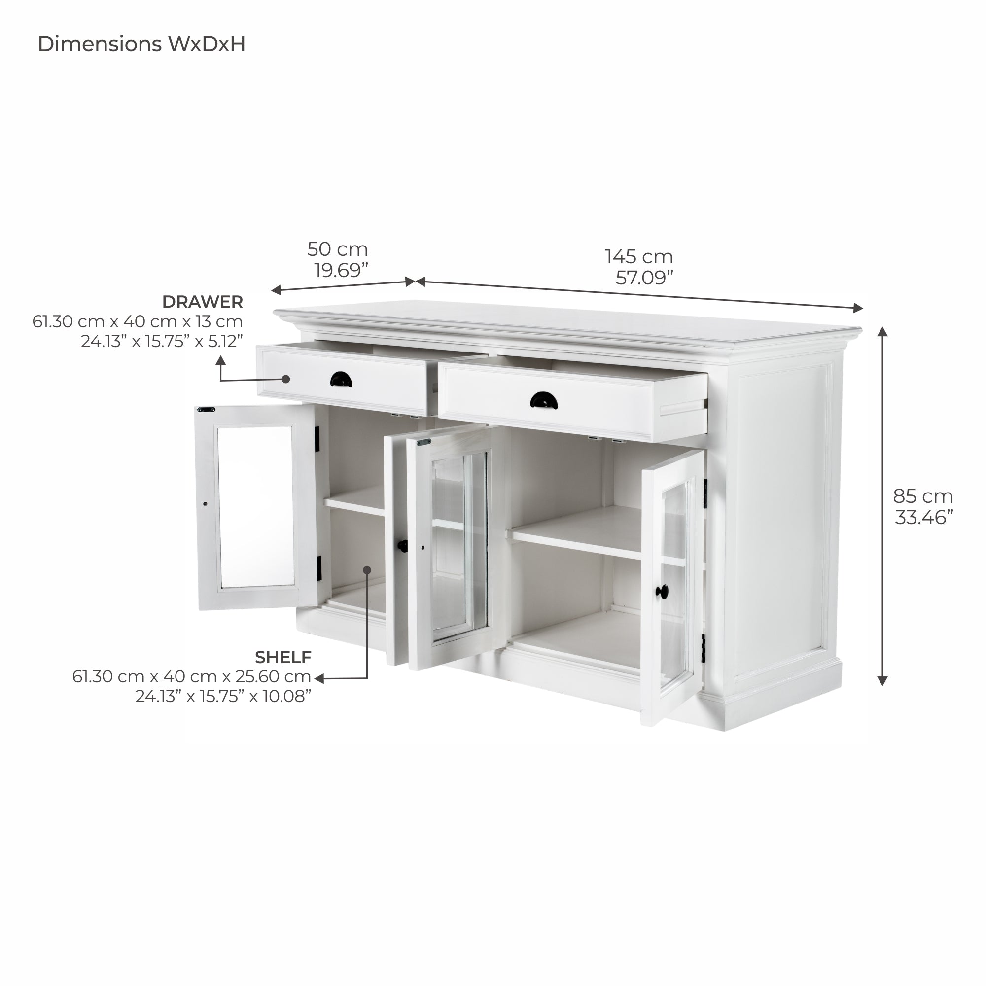 Halifax Classic Buffet with Glass Doors