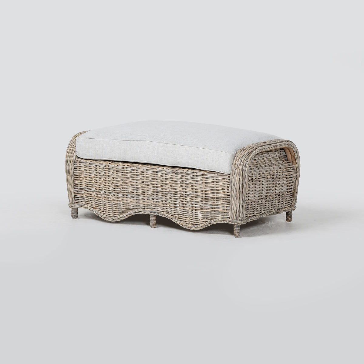 NovaSolo Wickerworks Mistral Bench 44 in, Natural Grey, studio view