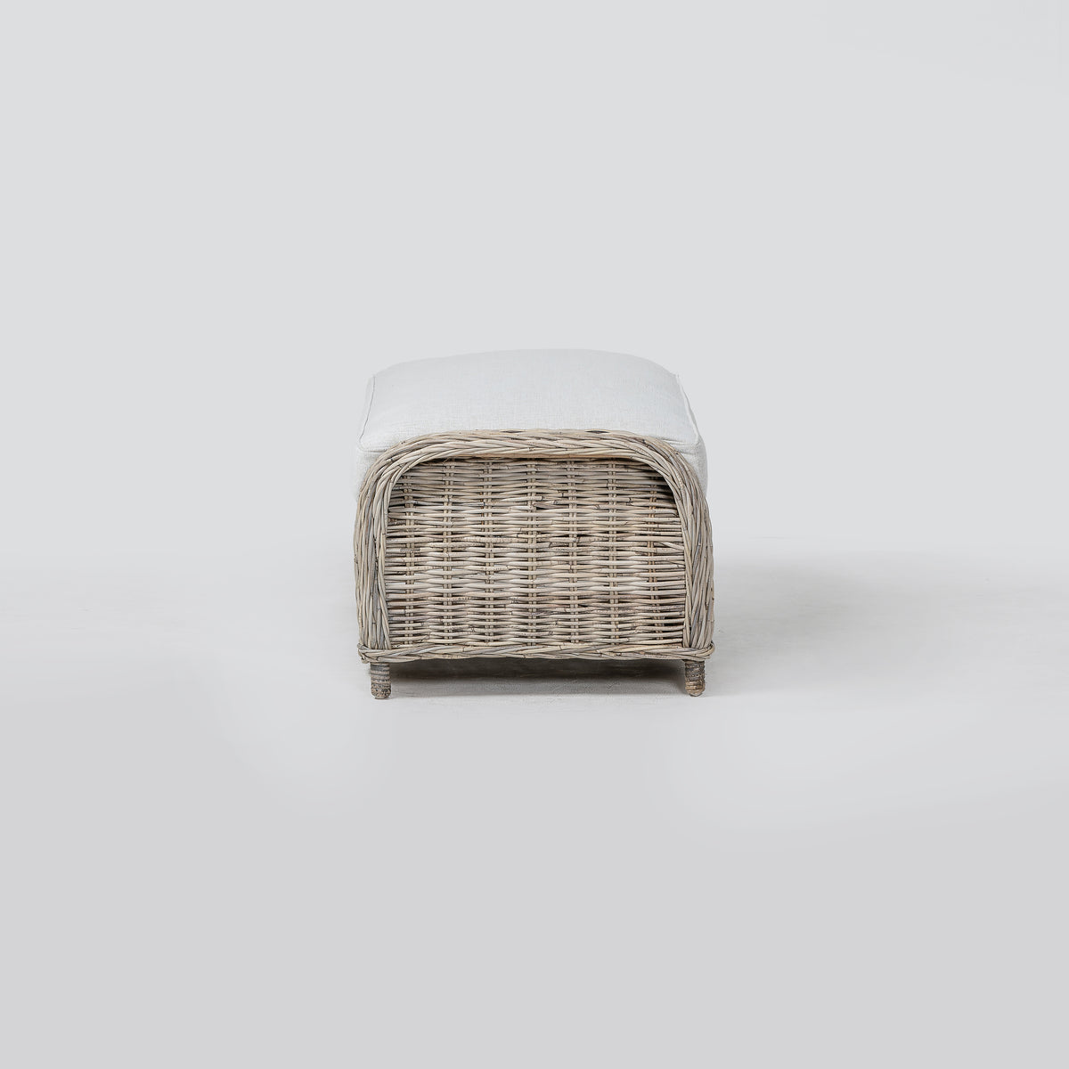 NovaSolo Wickerworks Mistral Bench 44 in, Natural Grey, studio view