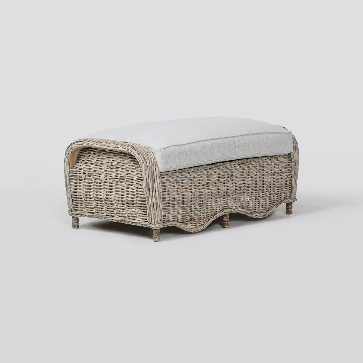 NovaSolo Wickerworks Mistral Bench 44 in, Natural Grey, studio view