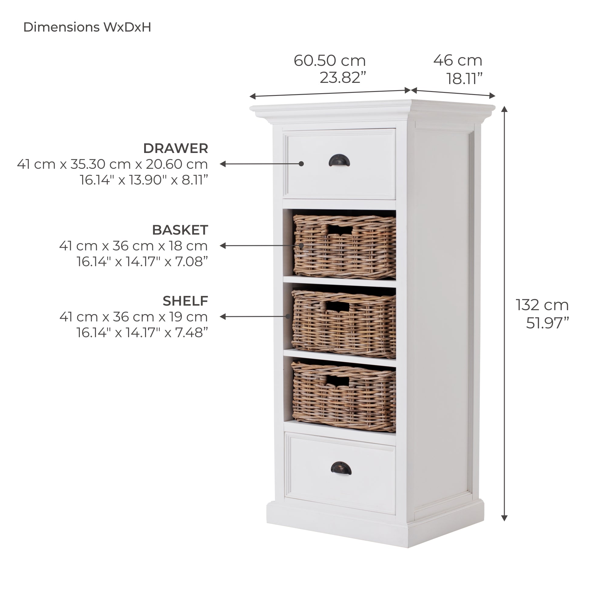 Halifax Grand Storage Unit with Basket Set
