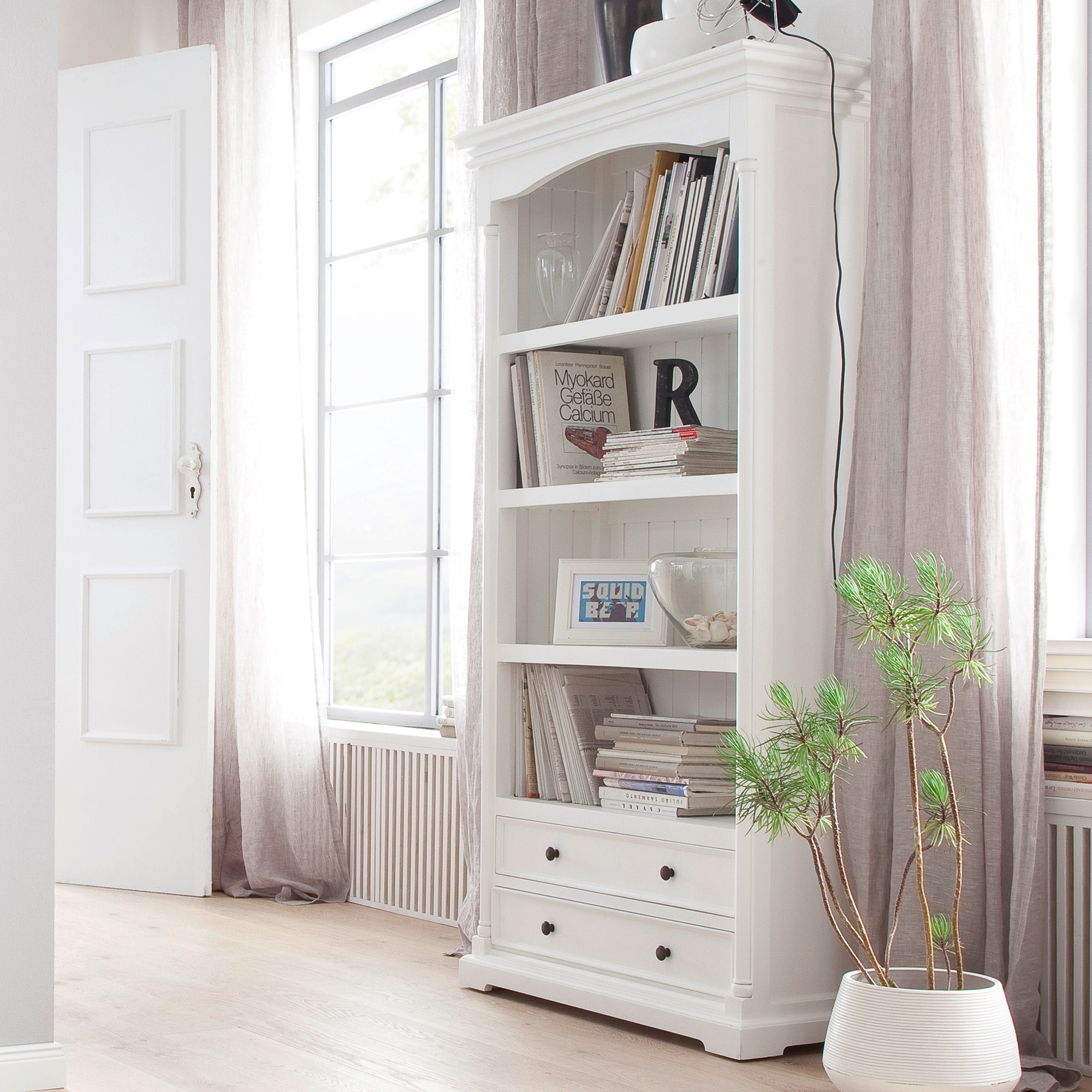 Provence Bookcase with 2 Drawers