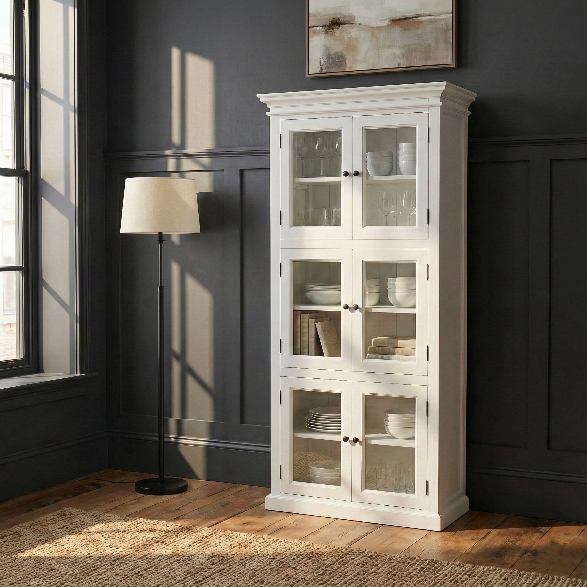 White Wooden Kitchen Cabinet | Hampton Style | Fully Assembled