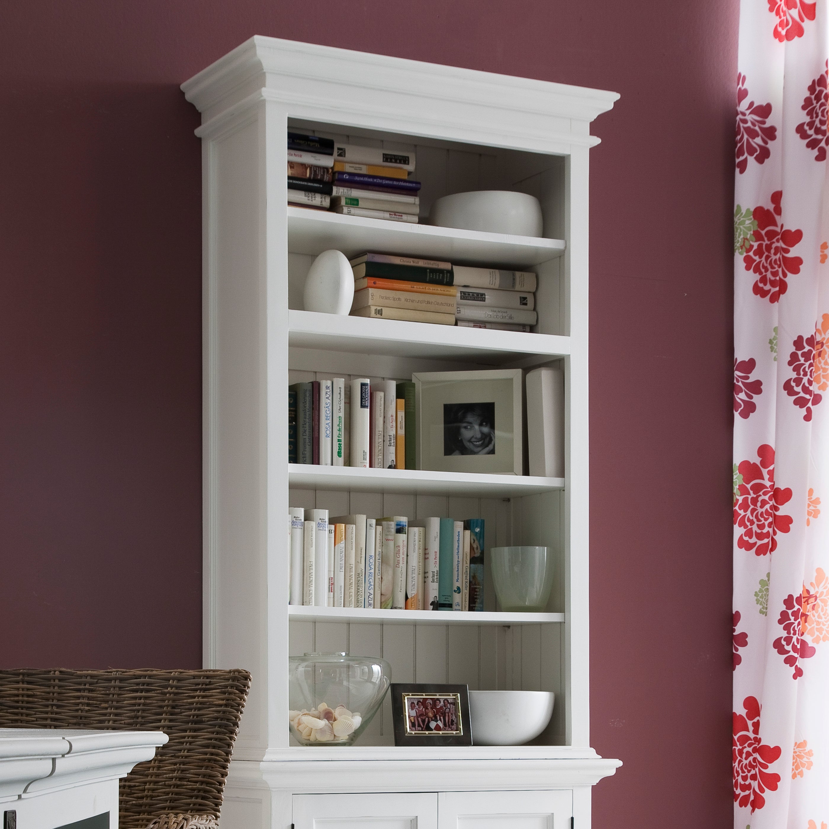 Halifax Slim Hutch Bookcase - White - TOP