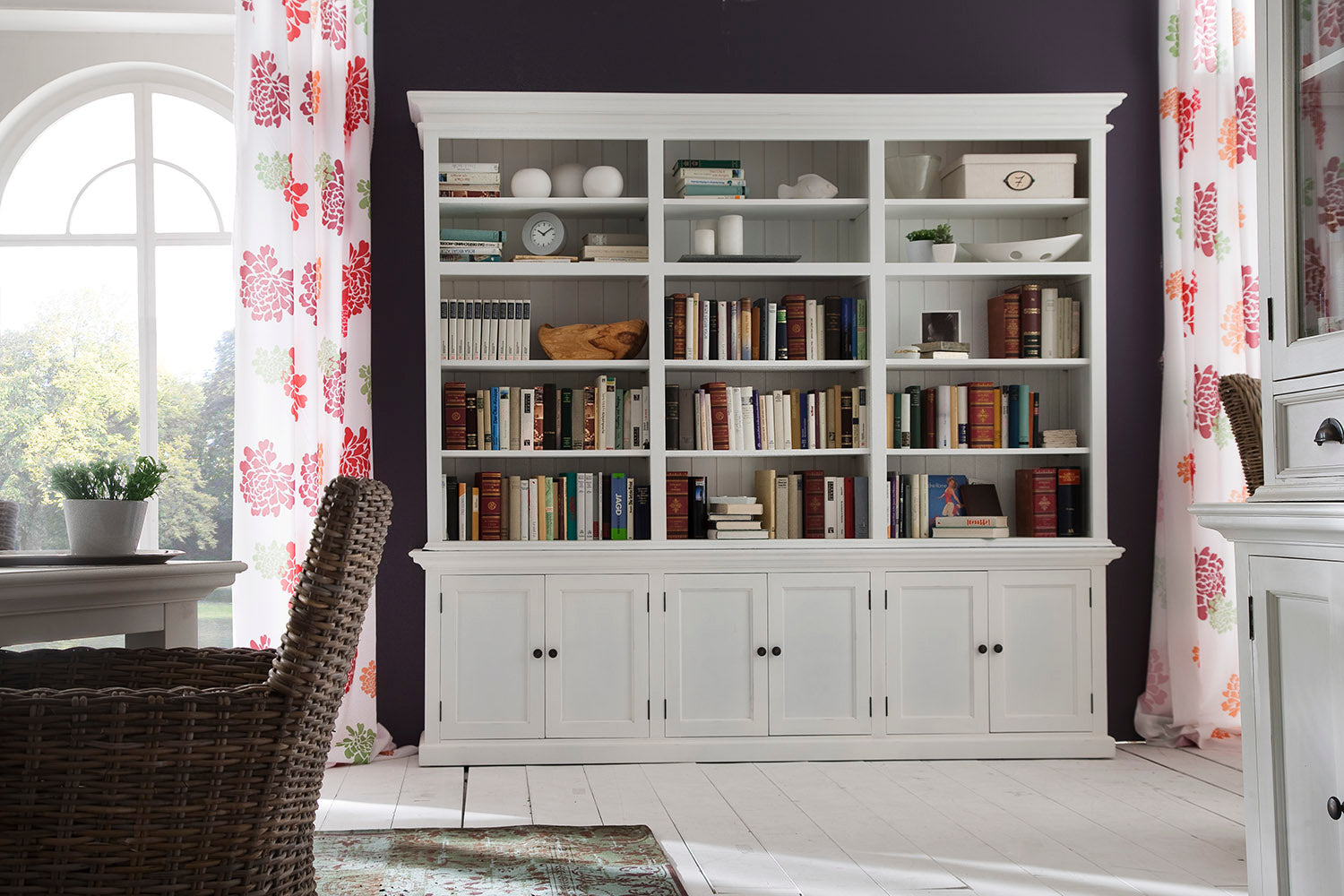 Halifax Large Hutch Bookcase - White
