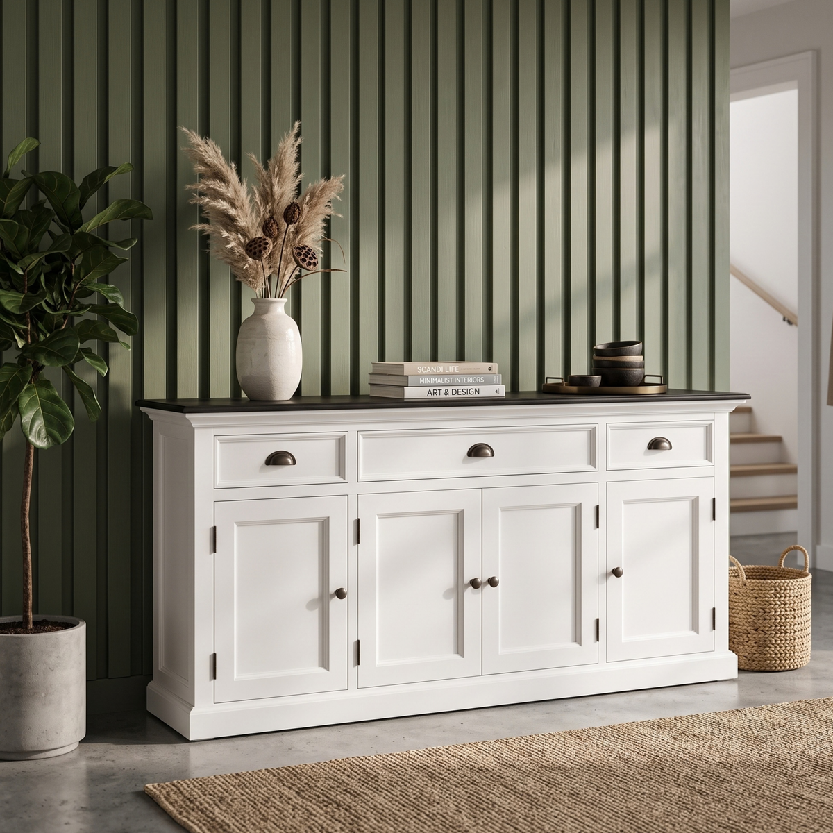 Halifax Contrast Buffet Console Table 65''