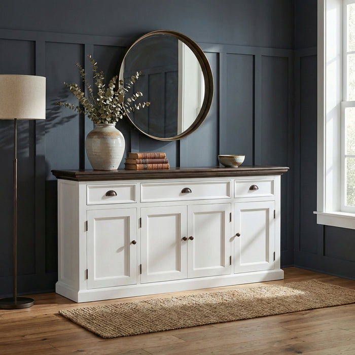 Solid Wood Buffet Console Table | Coastal Hampton Sideboard | Classic ...