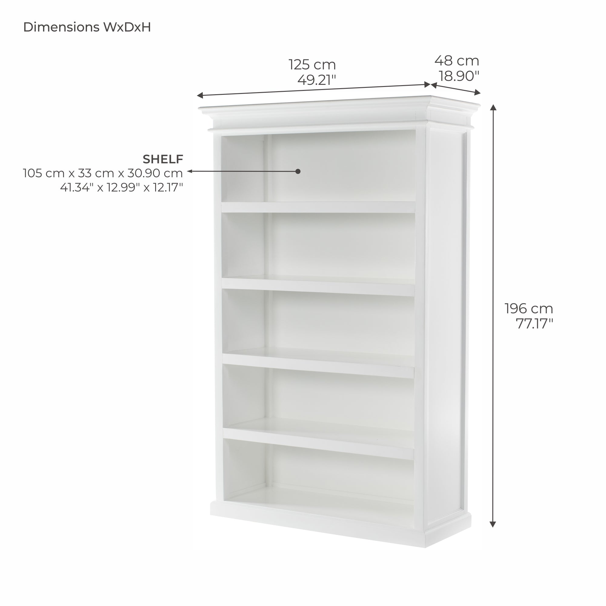 Halifax Bookcase with 5 Shelves
