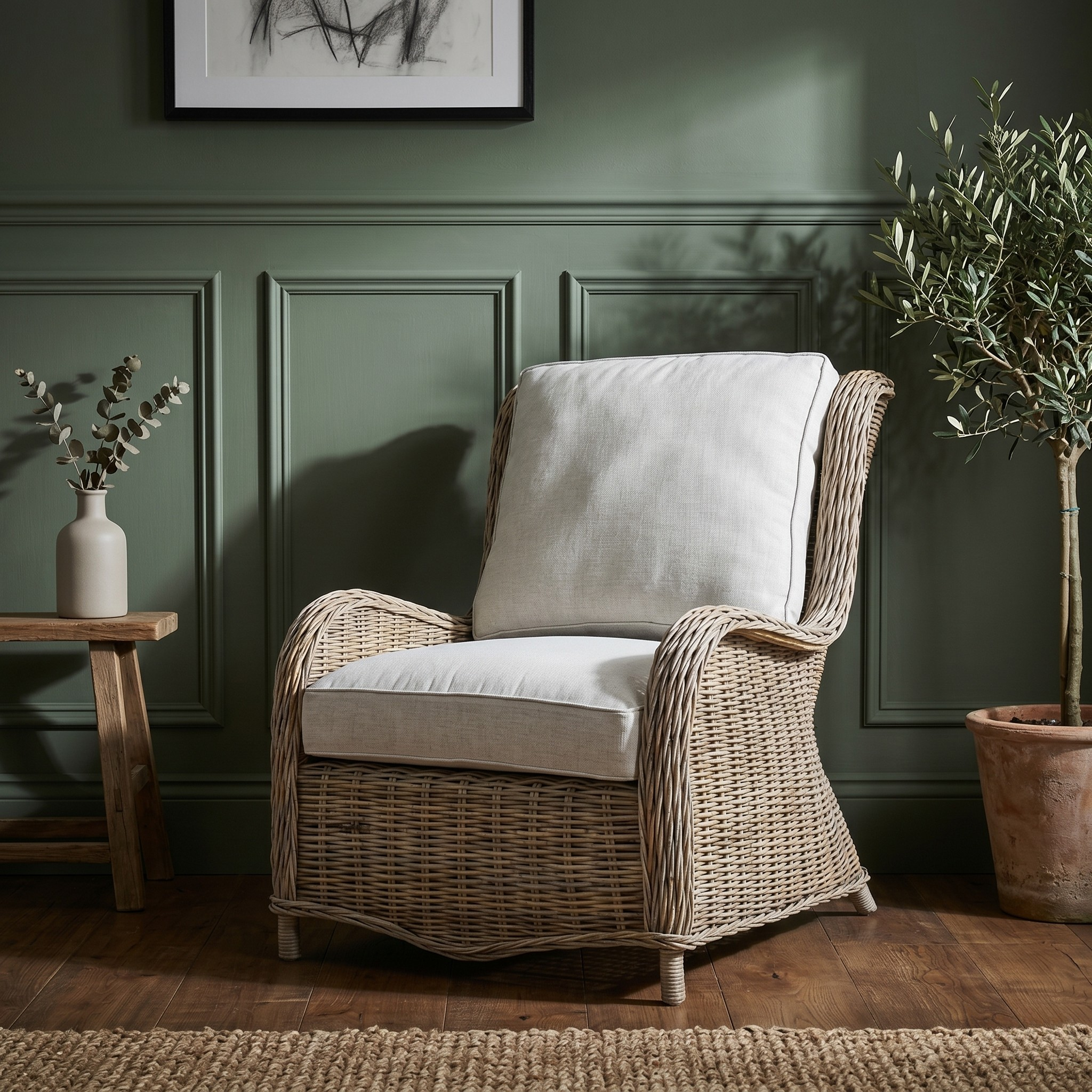 Wickerworks Alderman Chair w/ Footstool