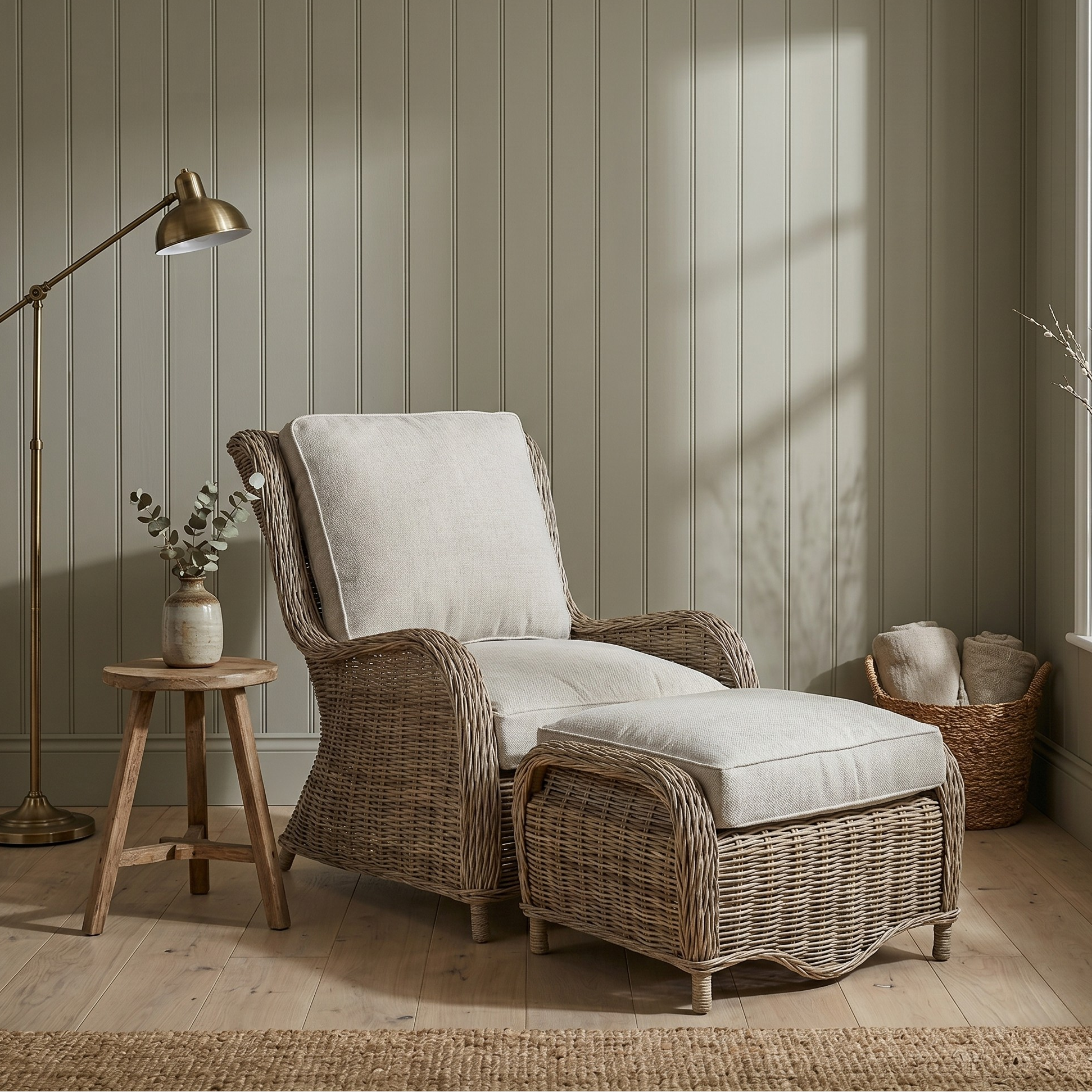 Wickerworks Alderman Chair w/ Footstool