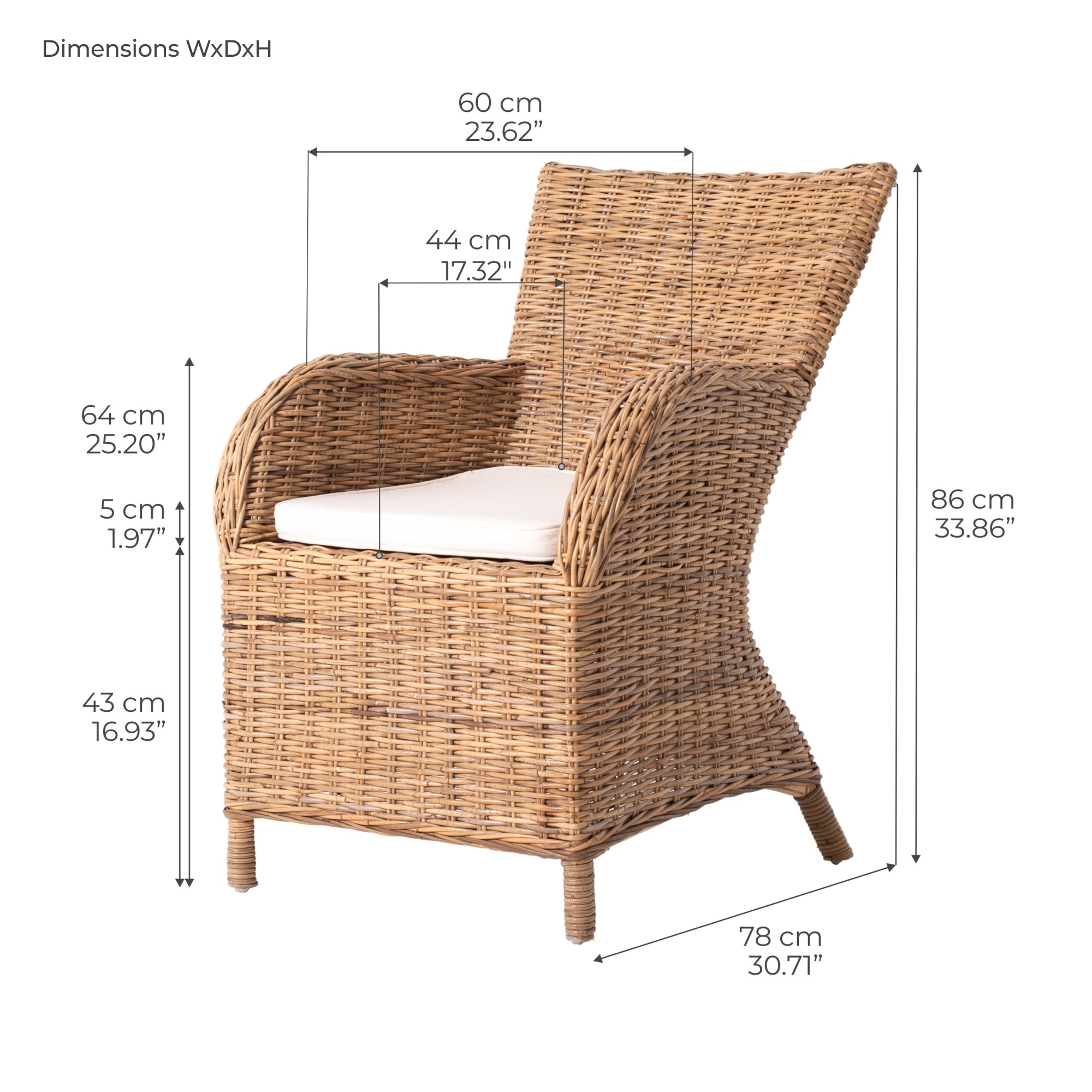 Wickerworks Rook Dining Chair (Set of 2)