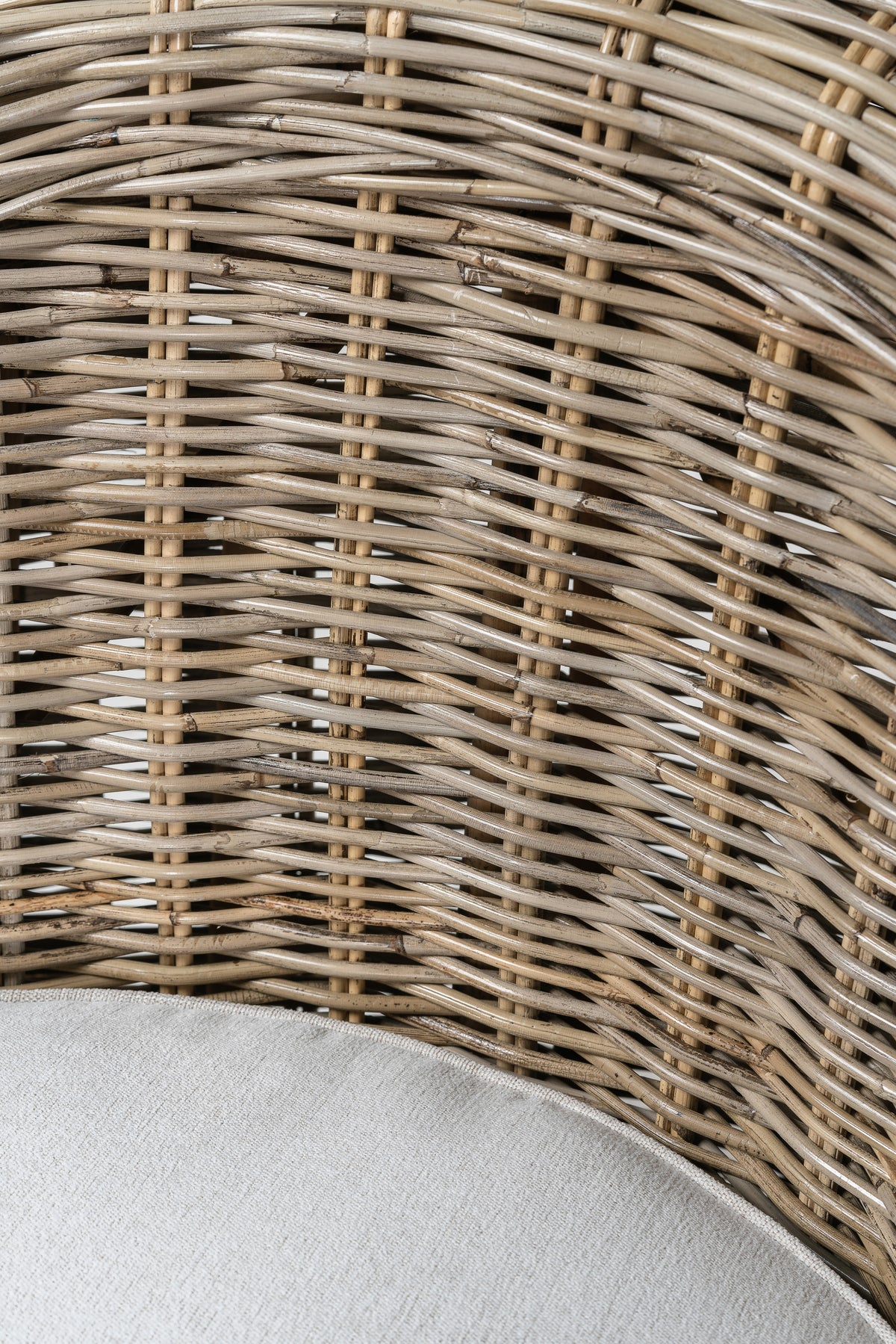 NovaSolo Wickerworks Aegean Chair, Natural Grey, close-up detail