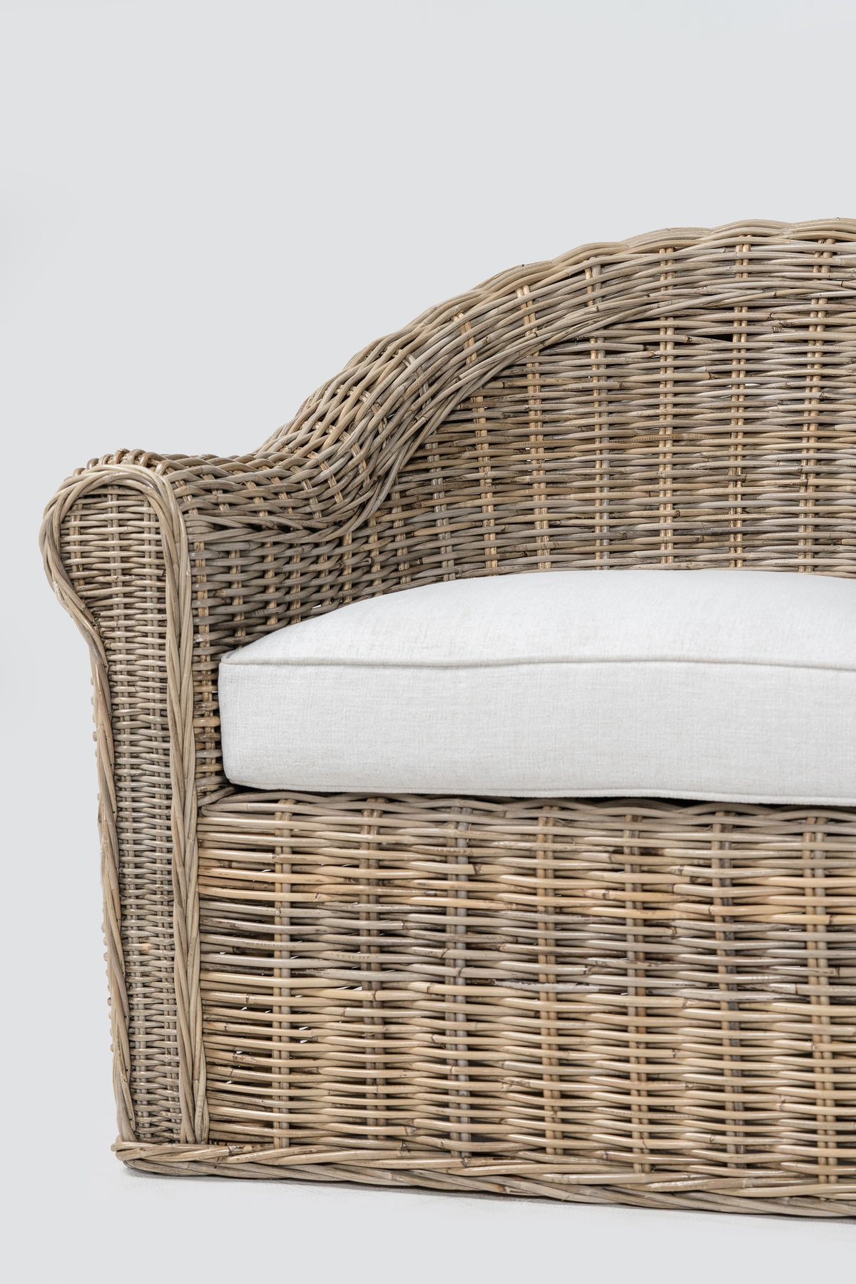 NovaSolo Wickerworks Aegean Chair, Natural Grey, close-up detail