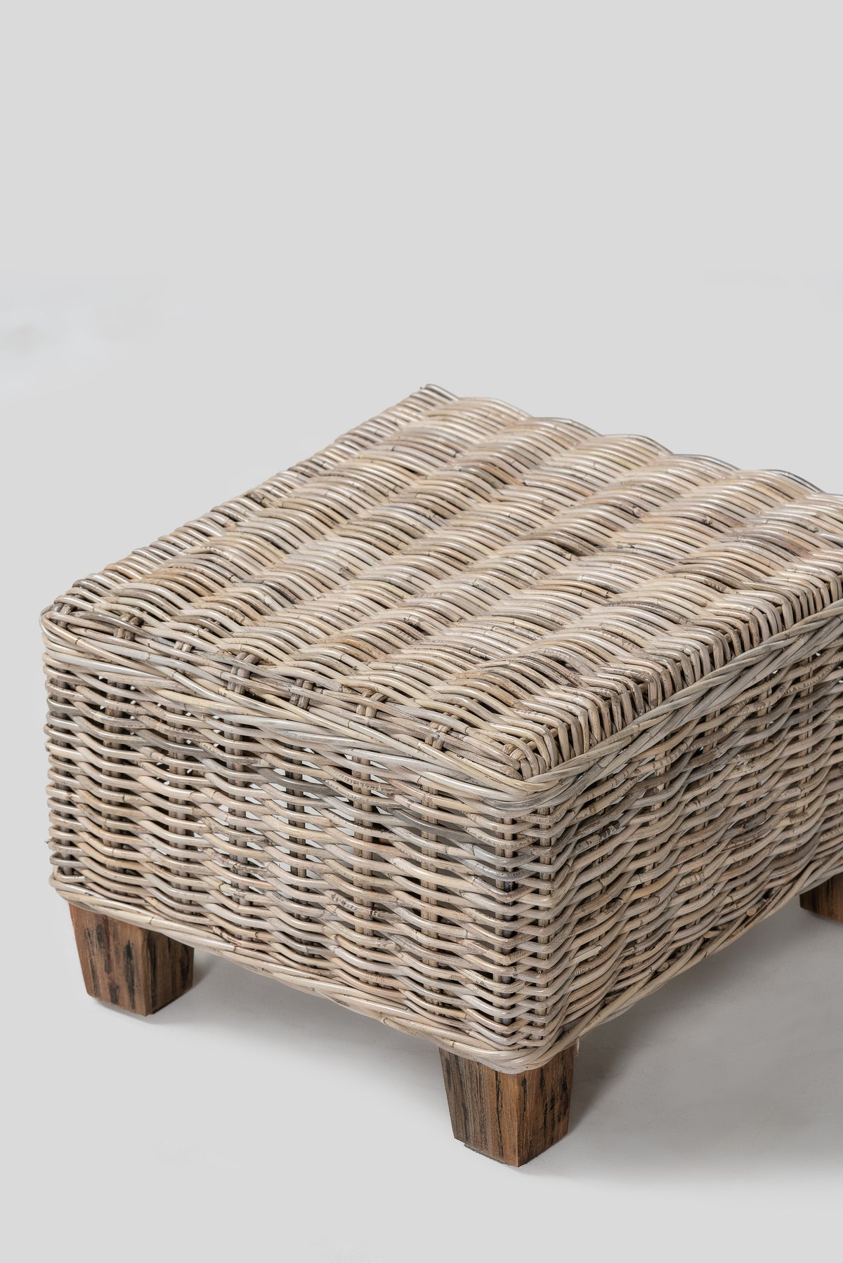 NovaSolo Wickerworks Capri Footrest, Natural Grey, close-up detail