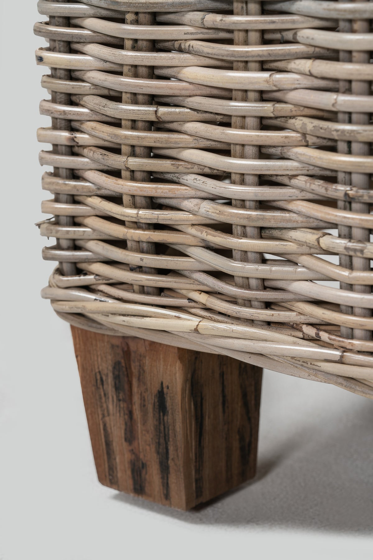 NovaSolo Wickerworks Capri Footrest, Natural Grey, close-up detail