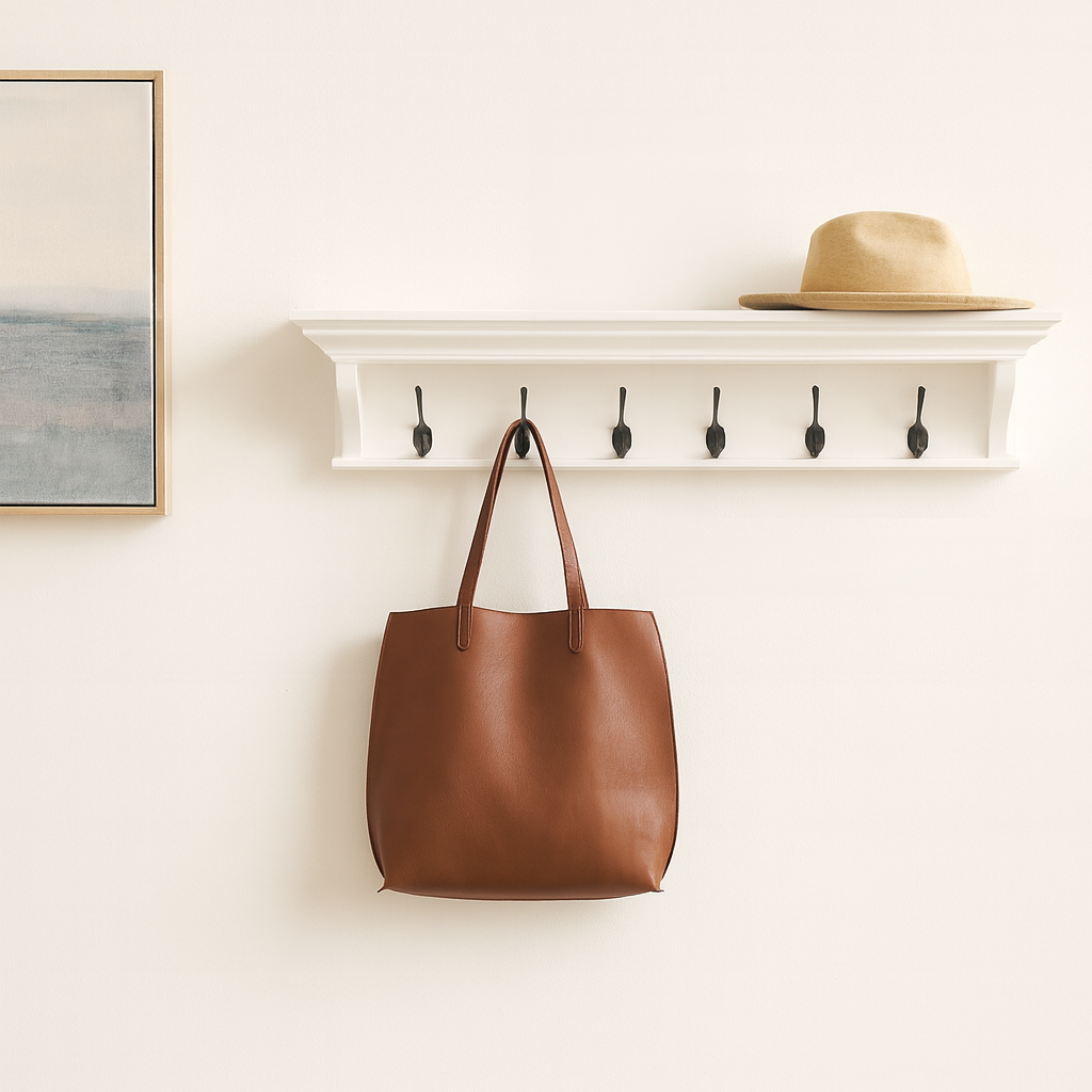 Halifax 6 Hook Coat Rack 100cm - White