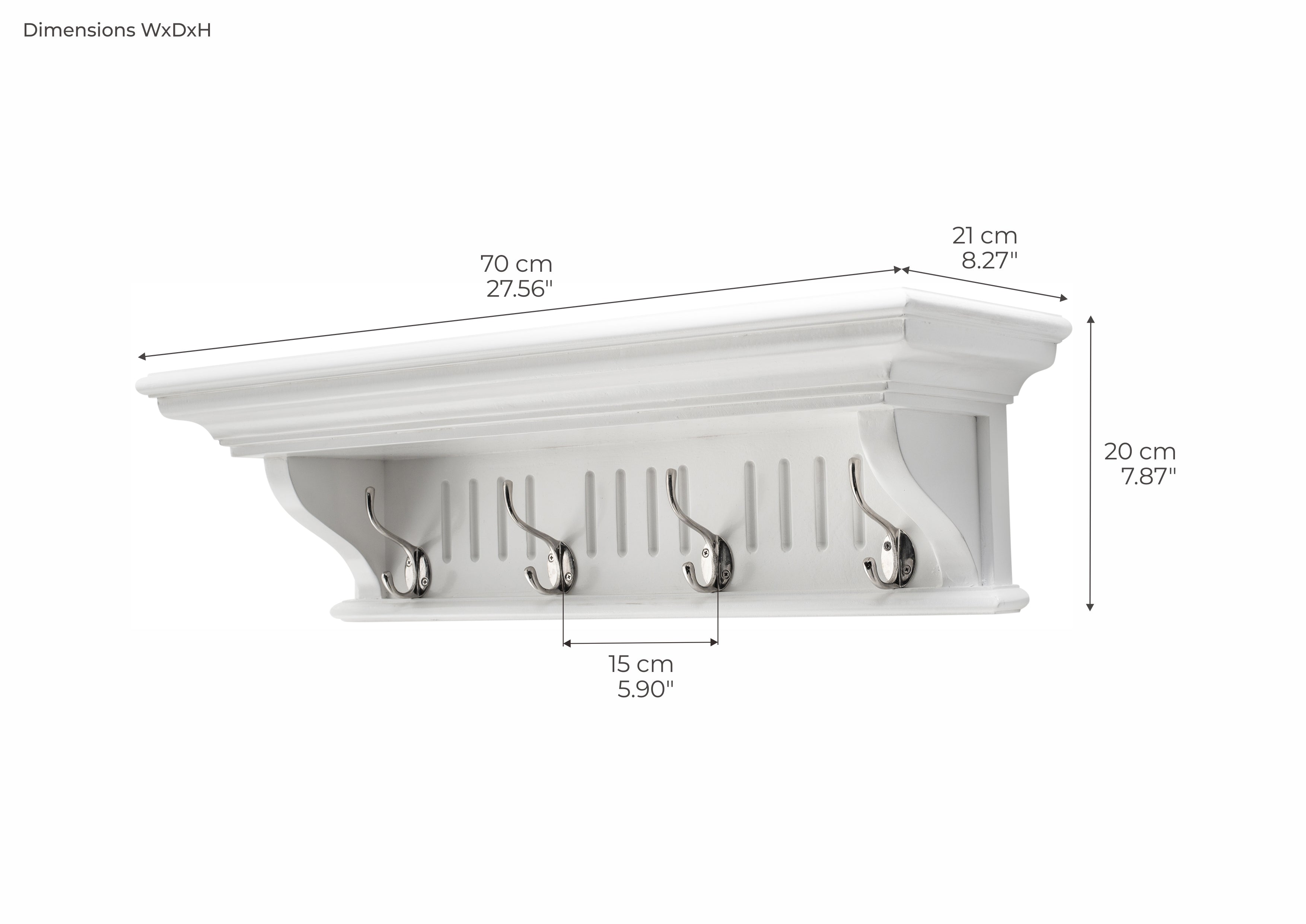Skansen 4 Hook Coat Rack