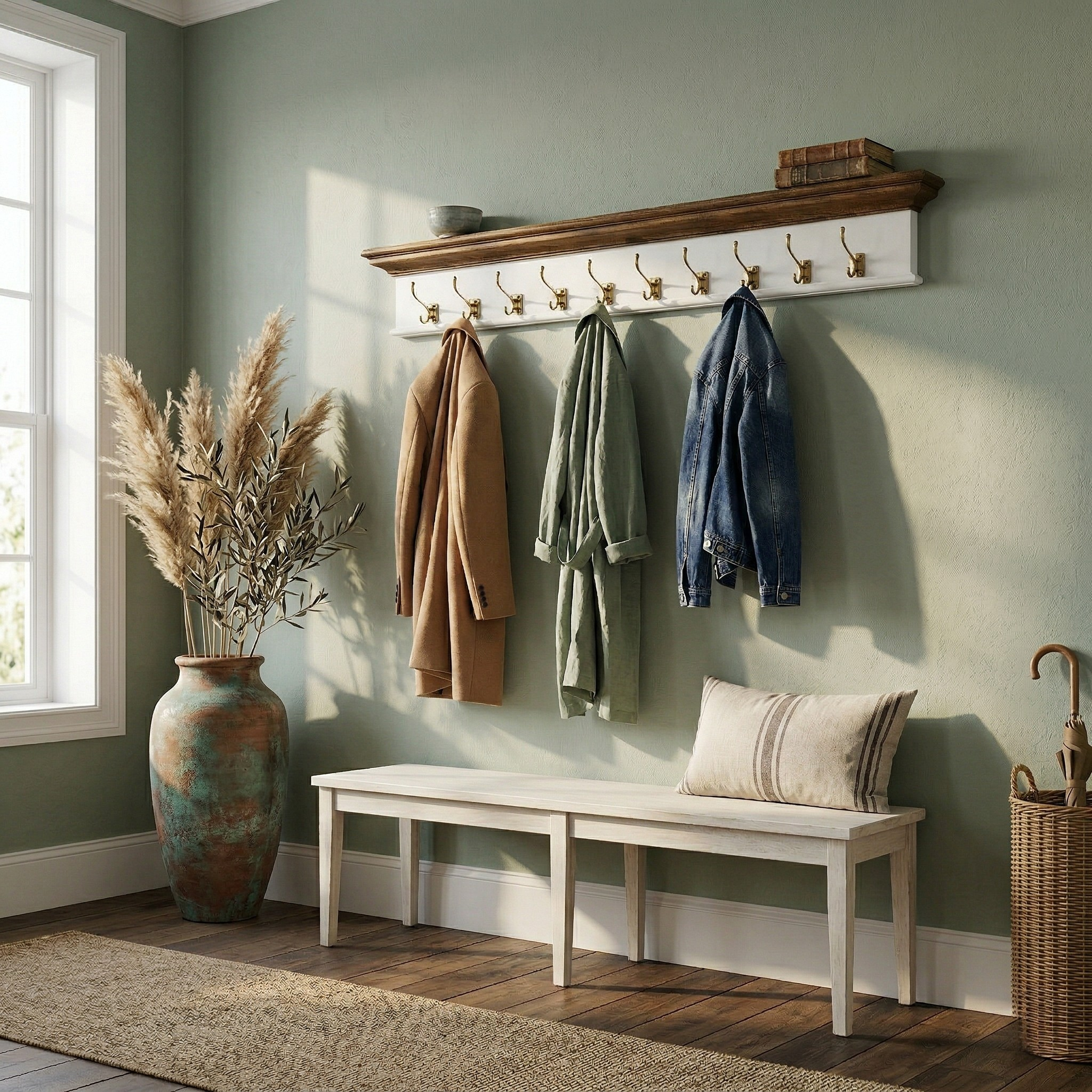 Corfu Coat Rack, Medium Brown