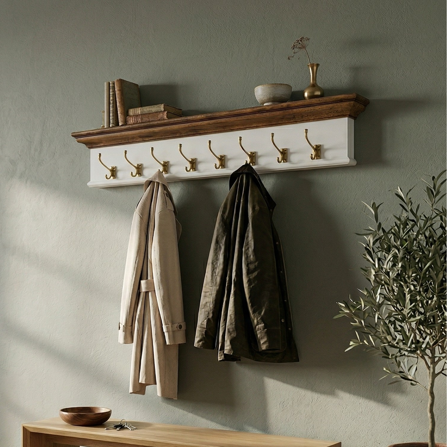 Corfu Coat Rack, Medium Brown