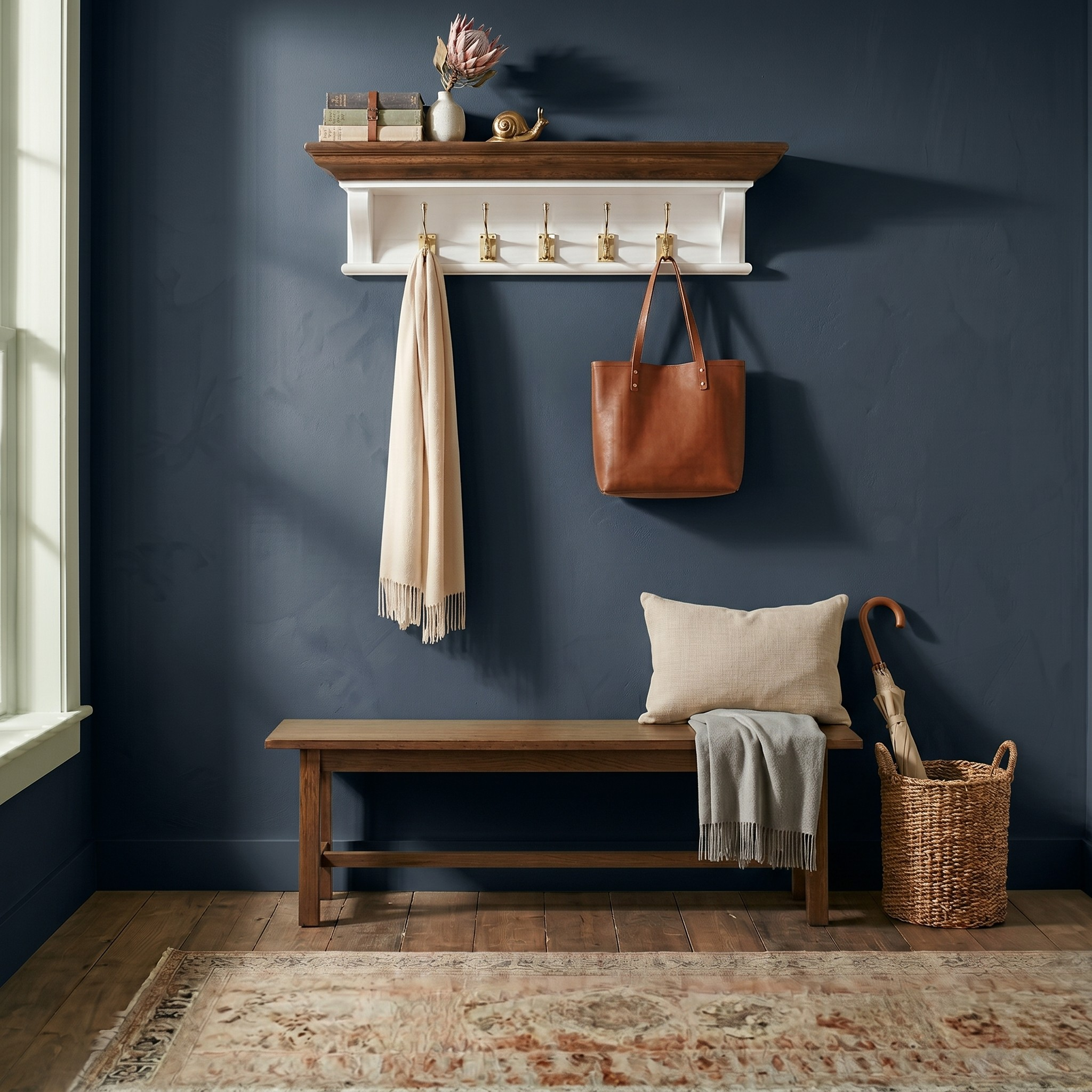 Corfu Provincial Coat Rack, Medium Brown