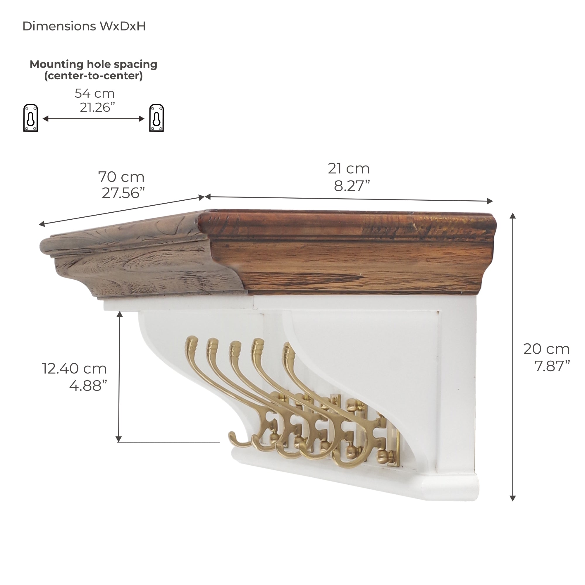 Corfu Provincial Coat Rack, Medium Brown