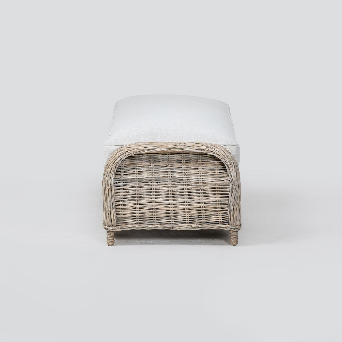 NovaSolo Wickerworks Mistral Bench 68 in, Natural Grey, studio view