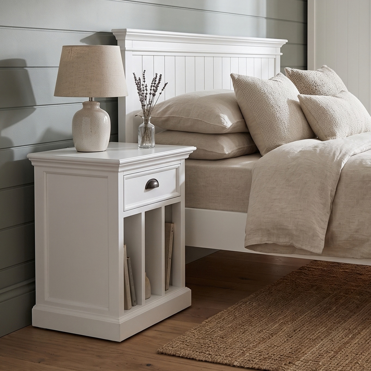 Halifax Bedside Table with Dividers