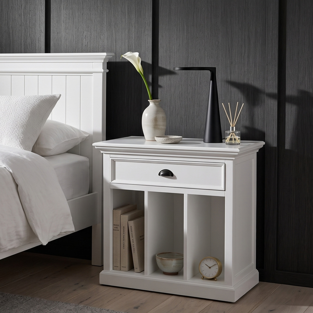 Halifax Grand Bedside Table with Dividers
