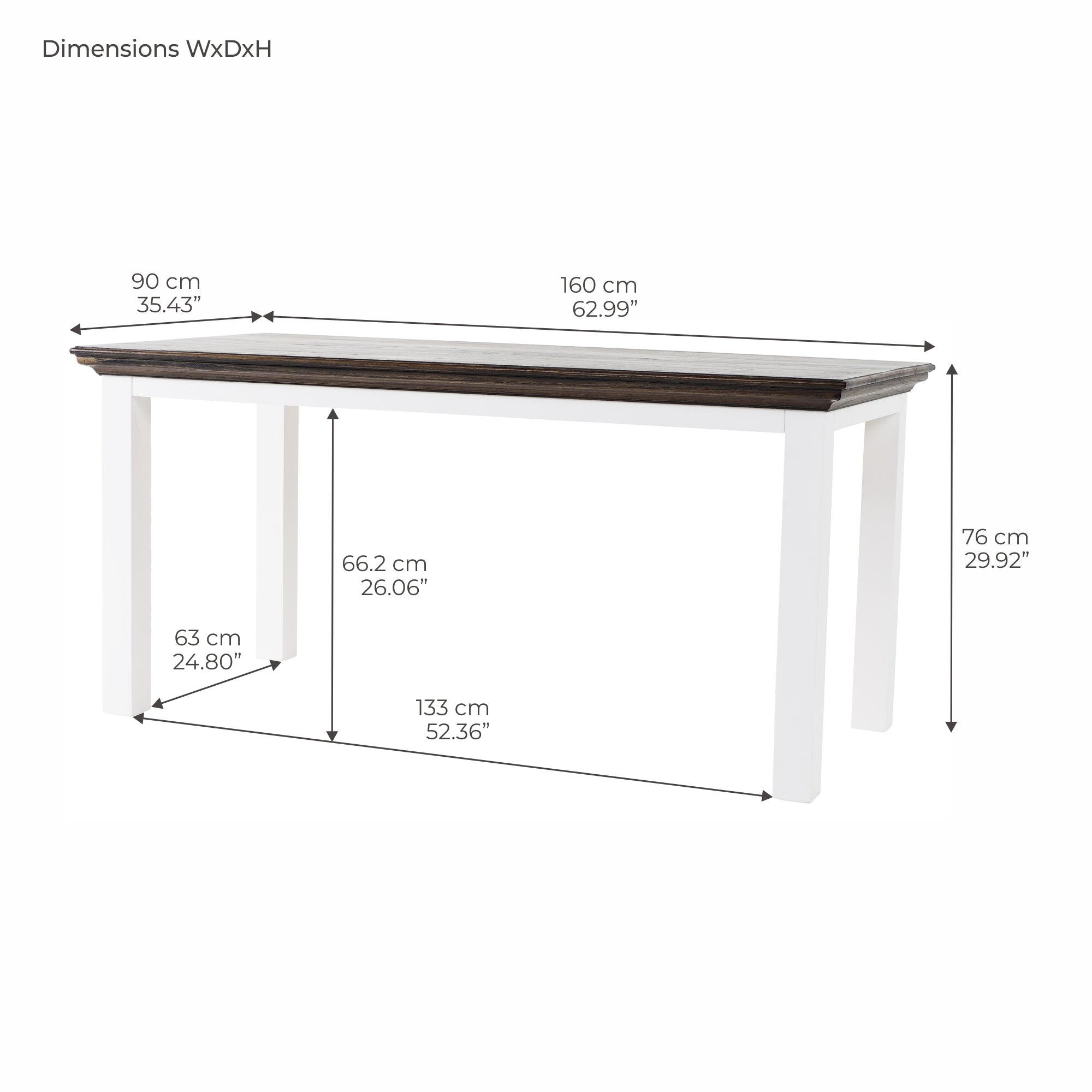 Corfu Dining Table, Dark Brown