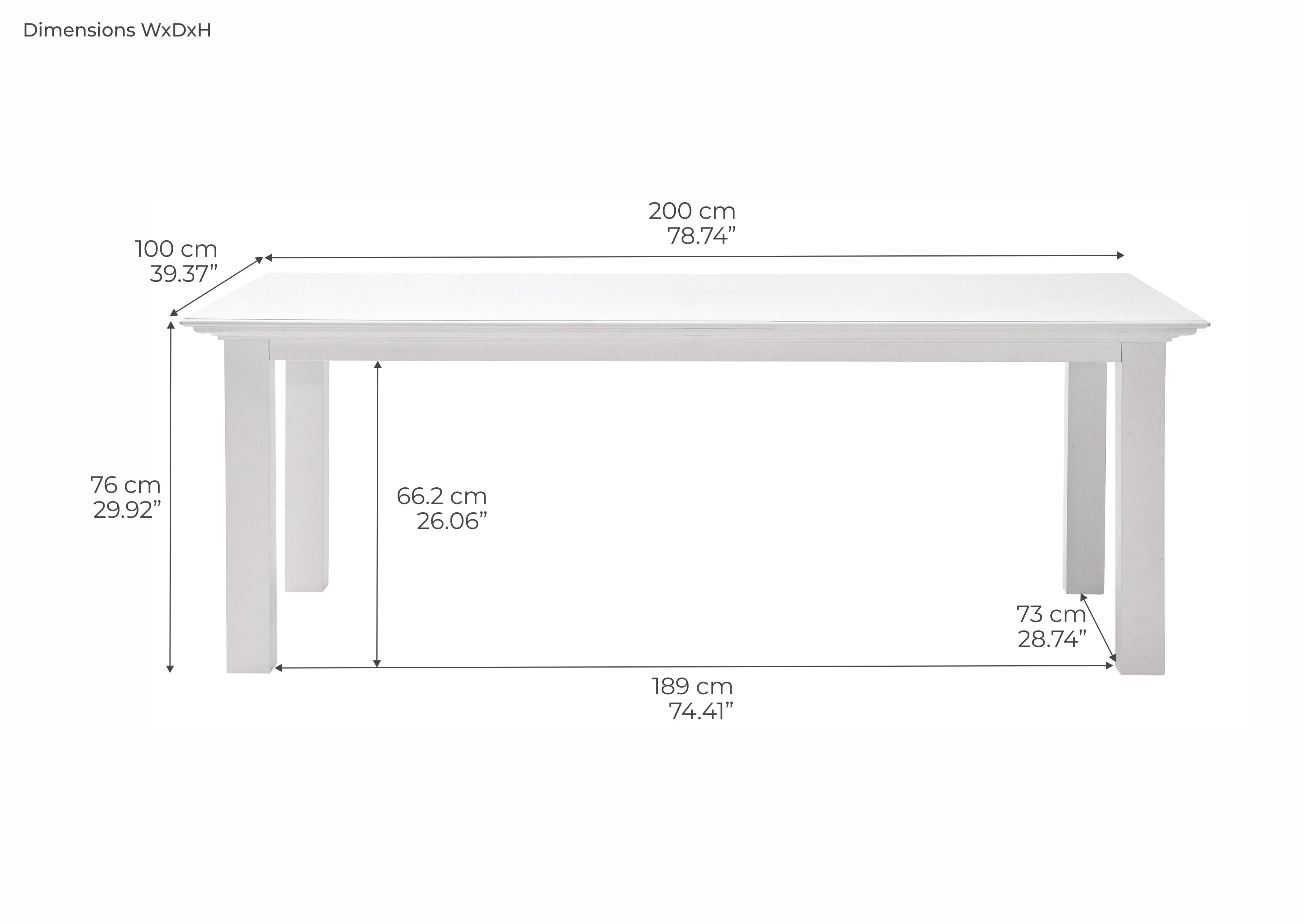 Halifax Dining Table - White