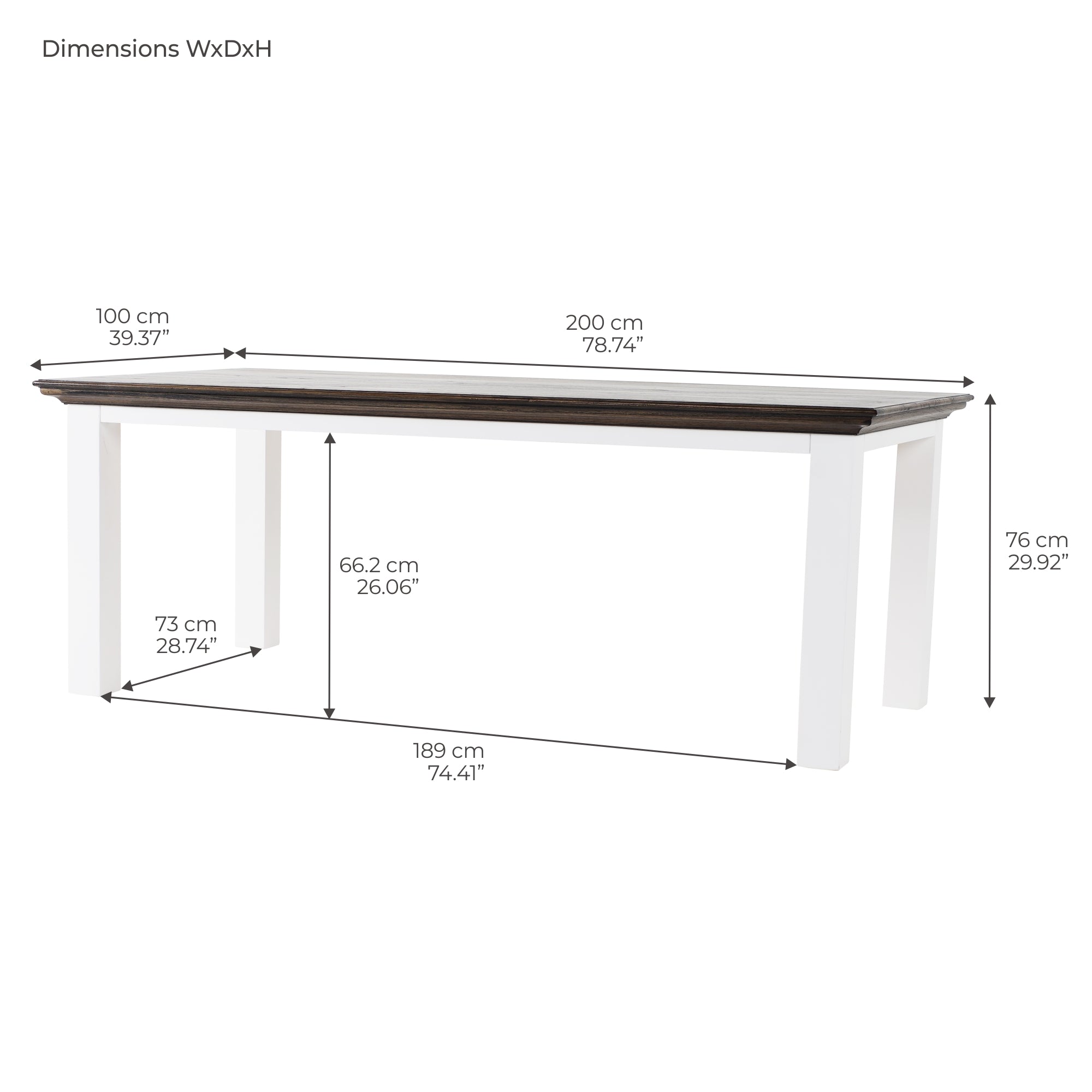 Corfu Dining Table, Dark Brown