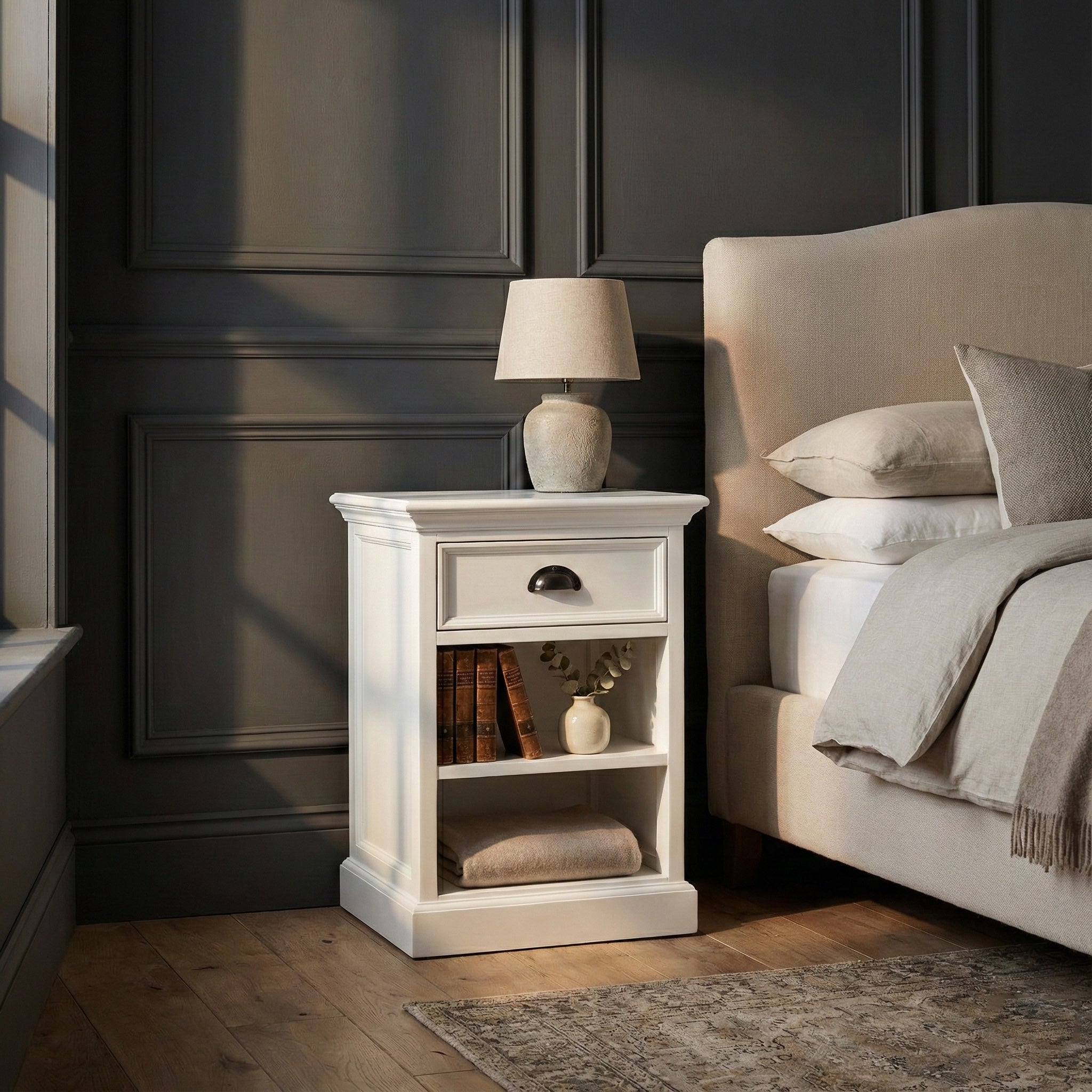 Halifax Bedside Table with Shelves