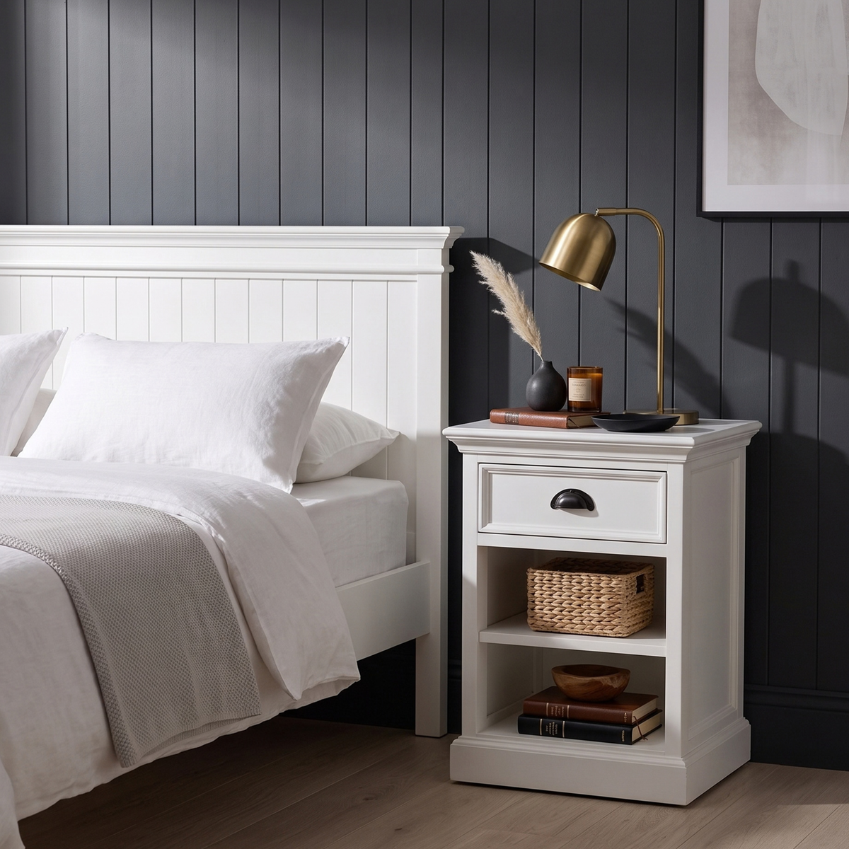 Halifax Bedside Table with Shelves
