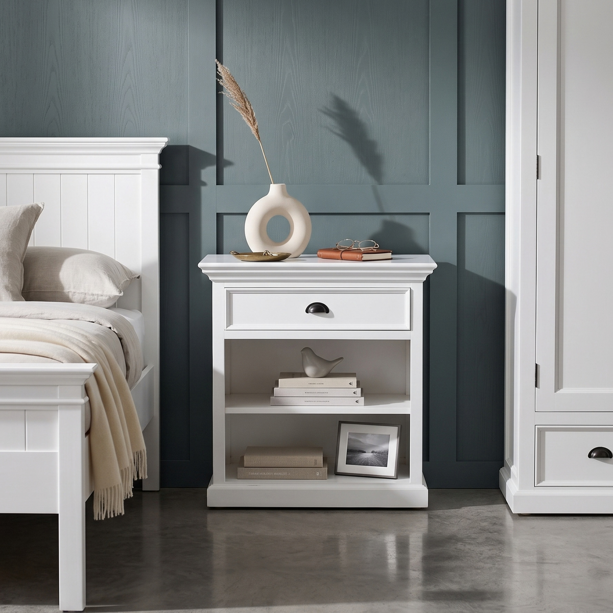 Halifax Grand Bedside Table with Shelves