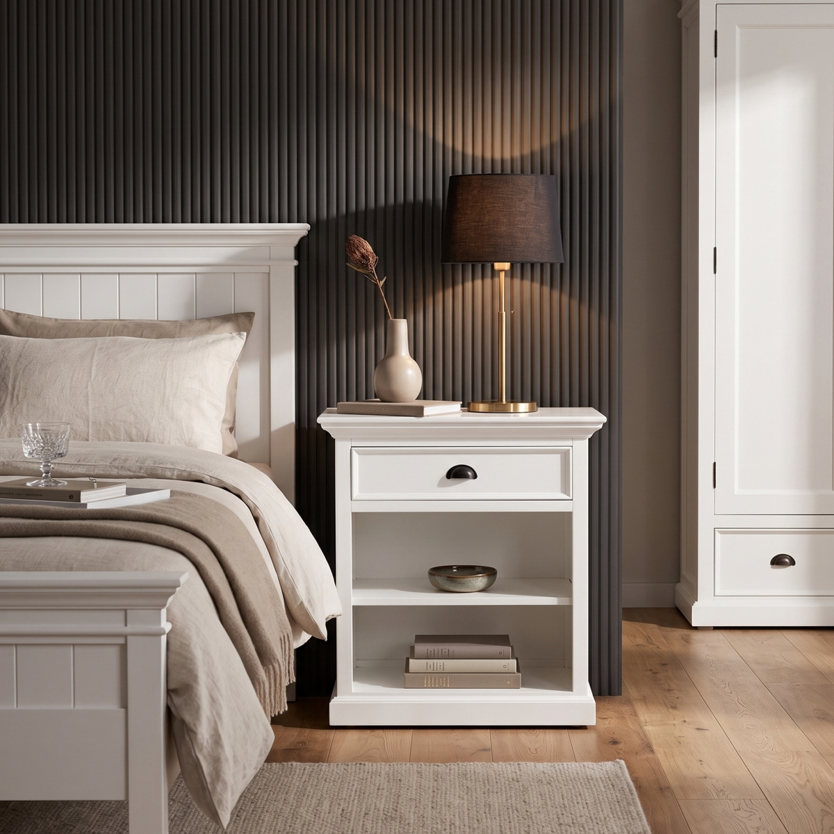 Halifax Grand Bedside Table with Shelves
