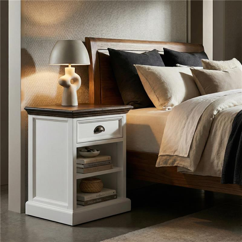 Corfu Bedside Table with Shelves