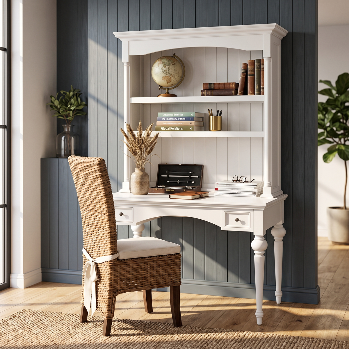 Provence Secretary Desk with Hutch 48''