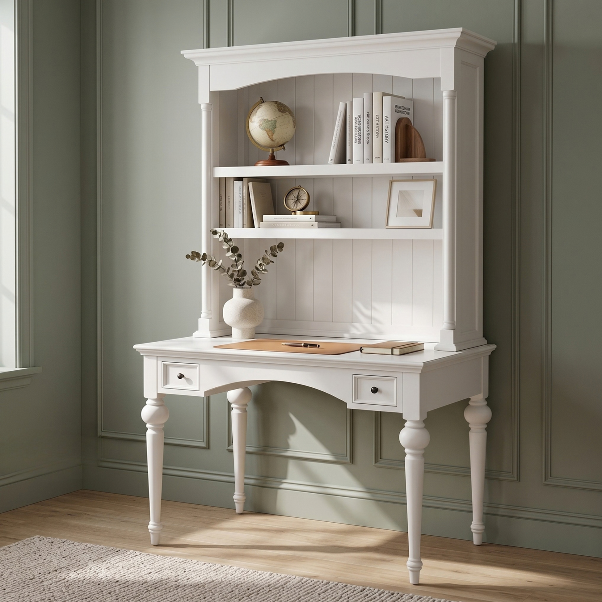 Provence Secretary Desk with Hutch 48''