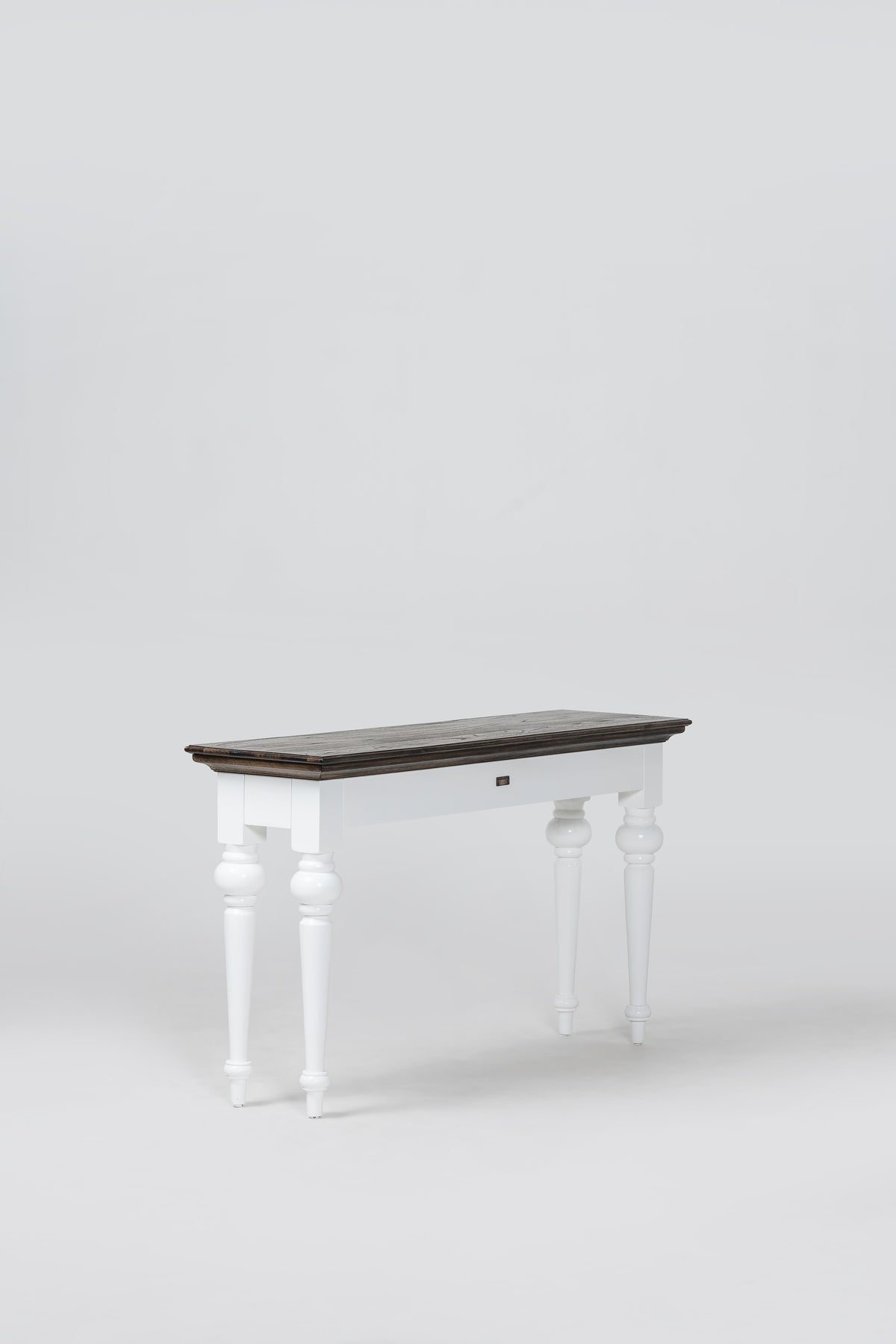 NovaSolo Corfu Console Table with 2 Drawers, Classic White & Dark Brown, studio view