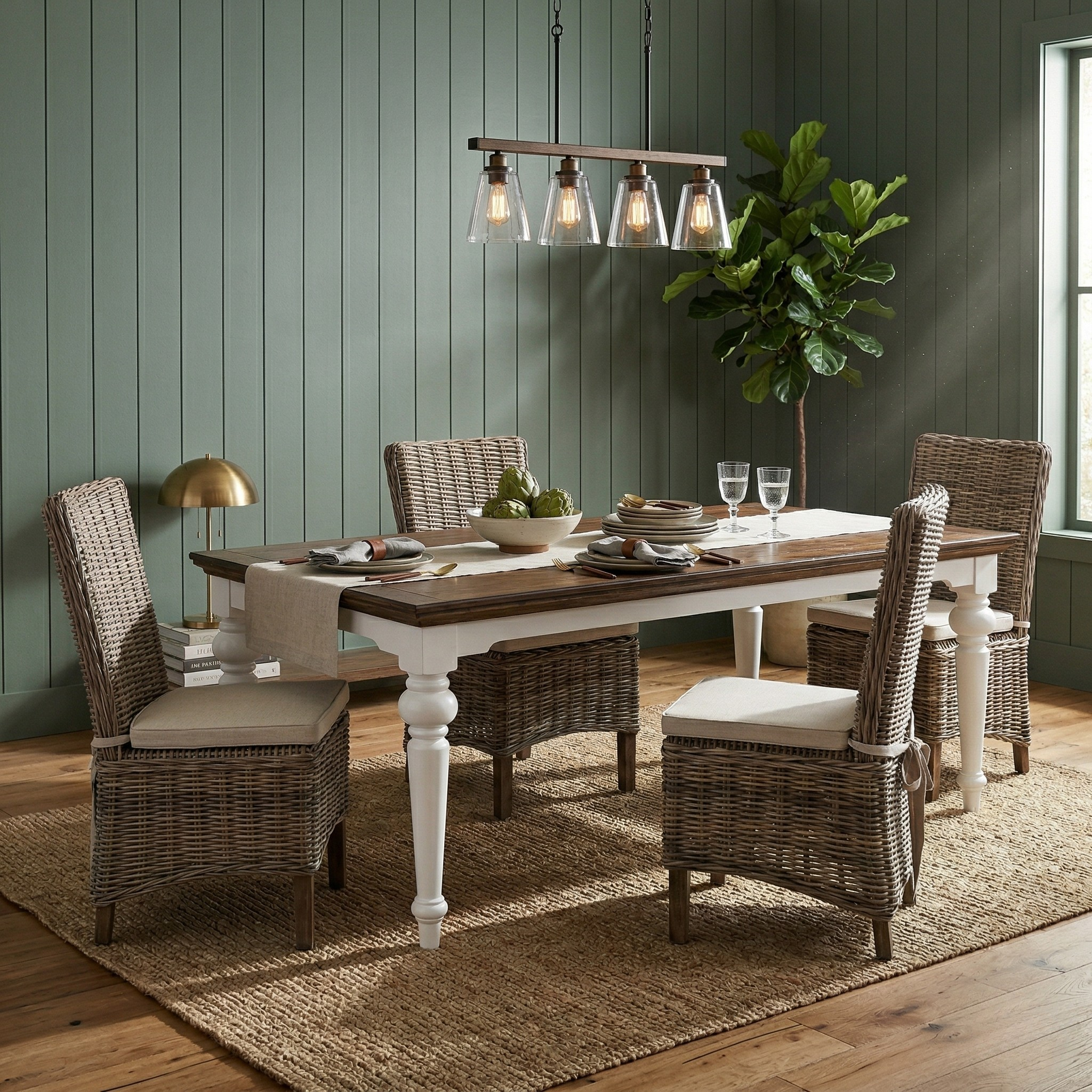 Corfu Provincial Dining Table, Medium Brown